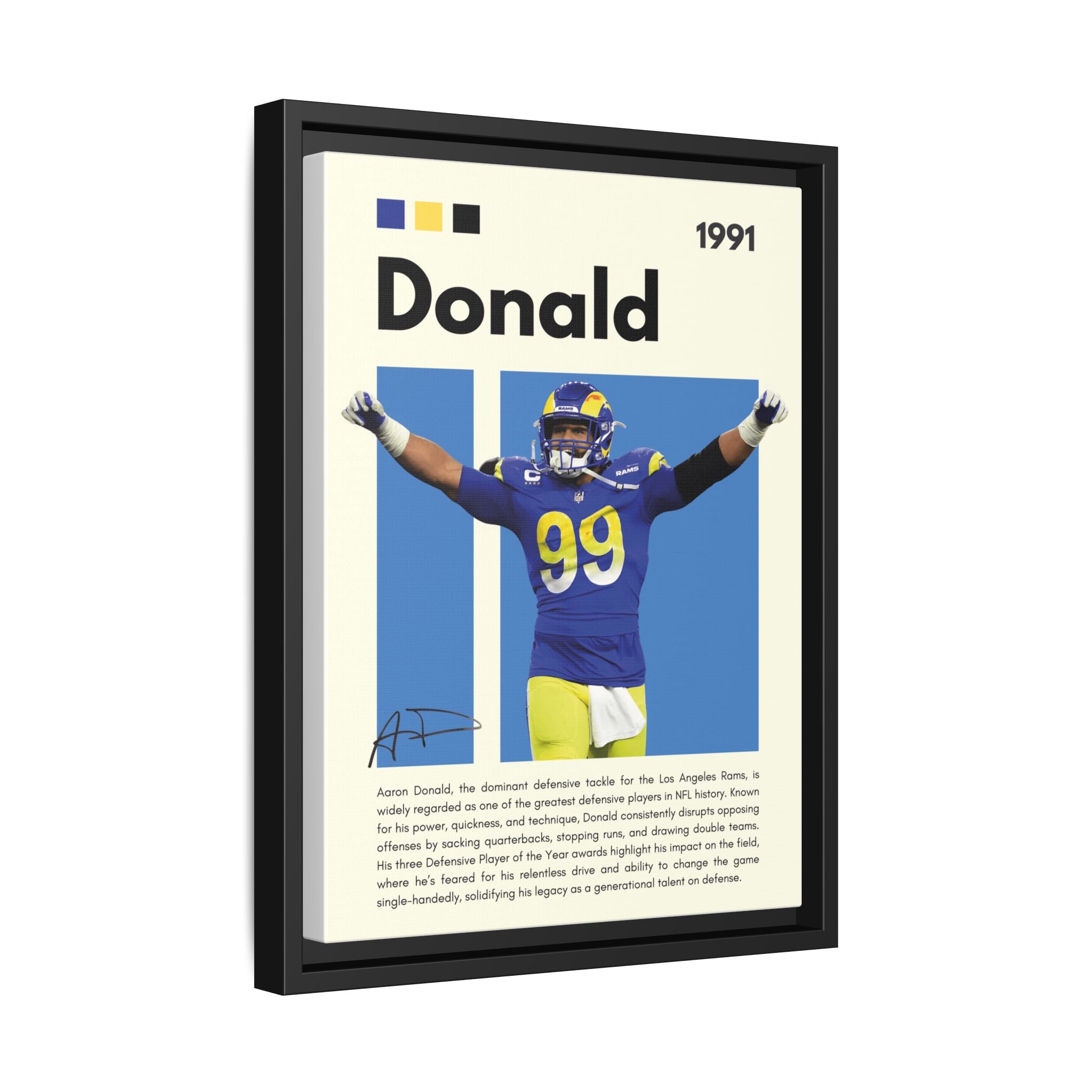 Aaron Donald: Rams Defensive Powerhouse - Canvas Wall Art
