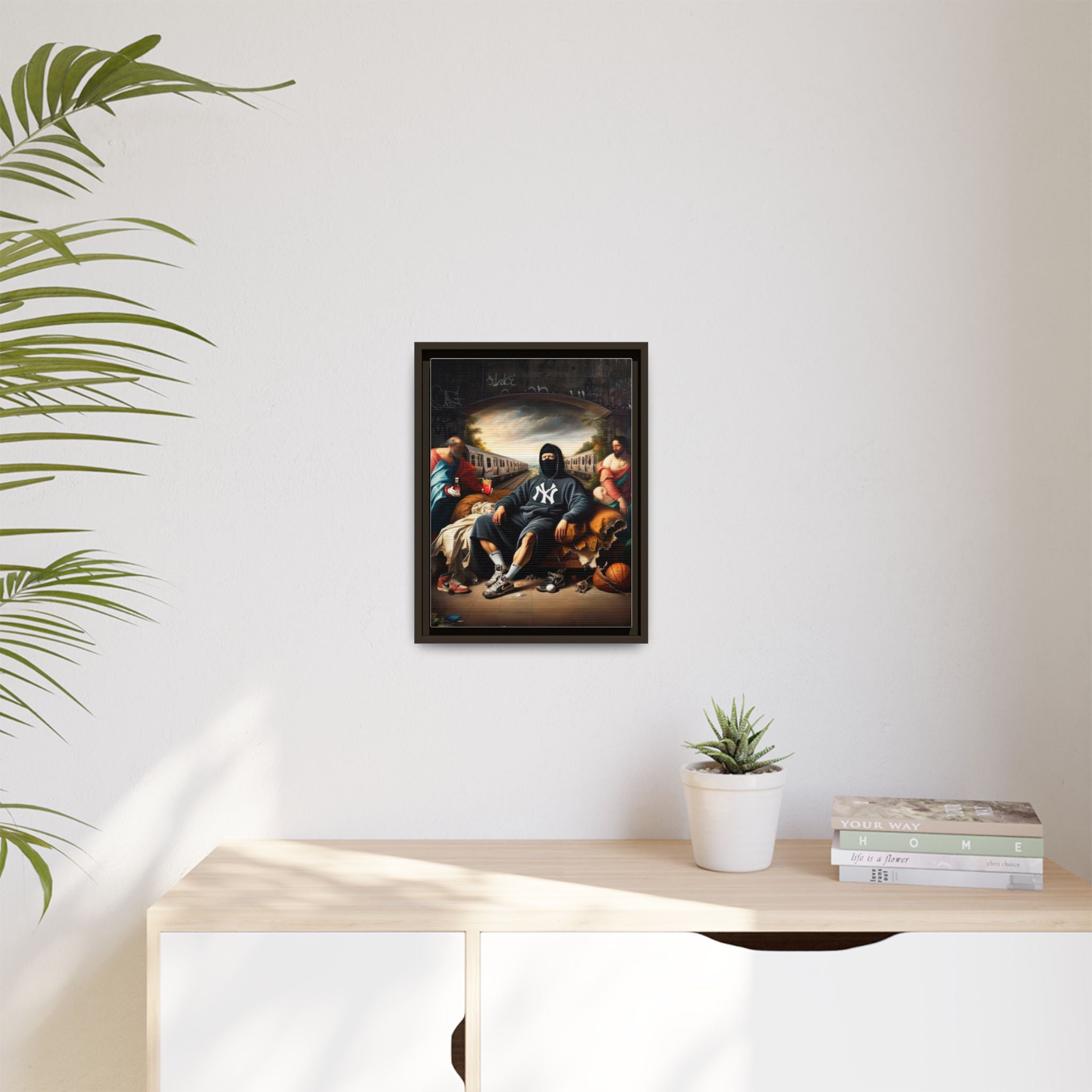 Urban Renaissance: Digital Remix of Classical Portraiture, Street Culture Reimagined - Canvas Wall Art