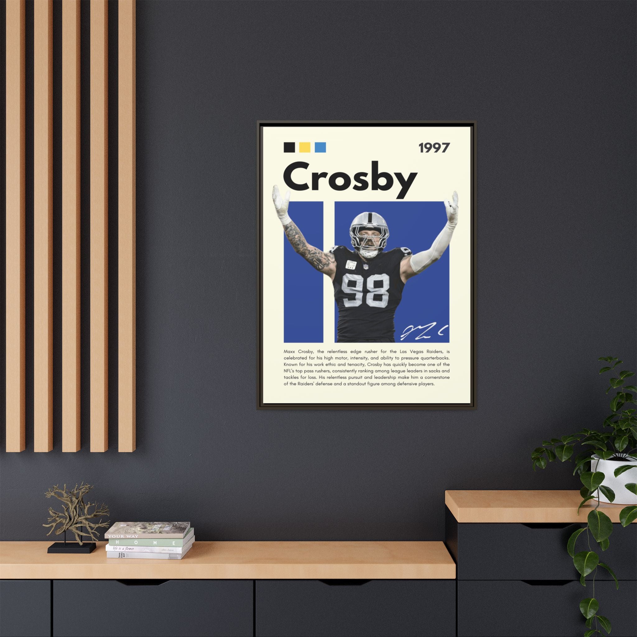 Maxx Crosby: Defensive Dynamo - Canvas Wall Art