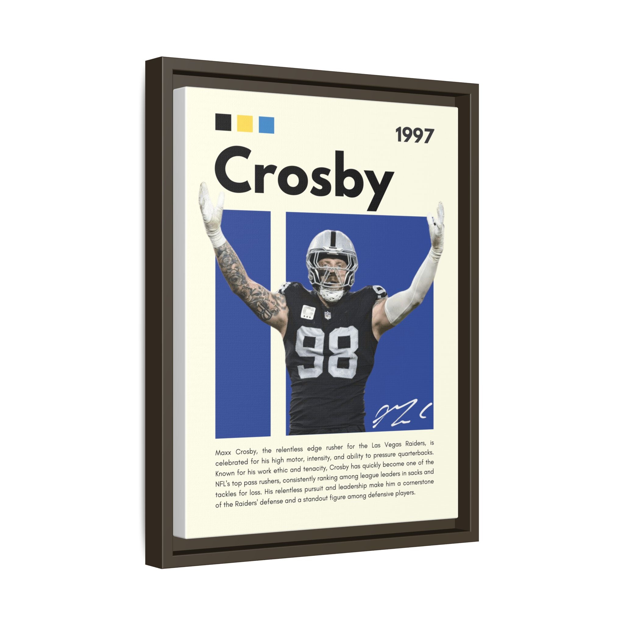 Maxx Crosby: Defensive Dynamo - Canvas Wall Art