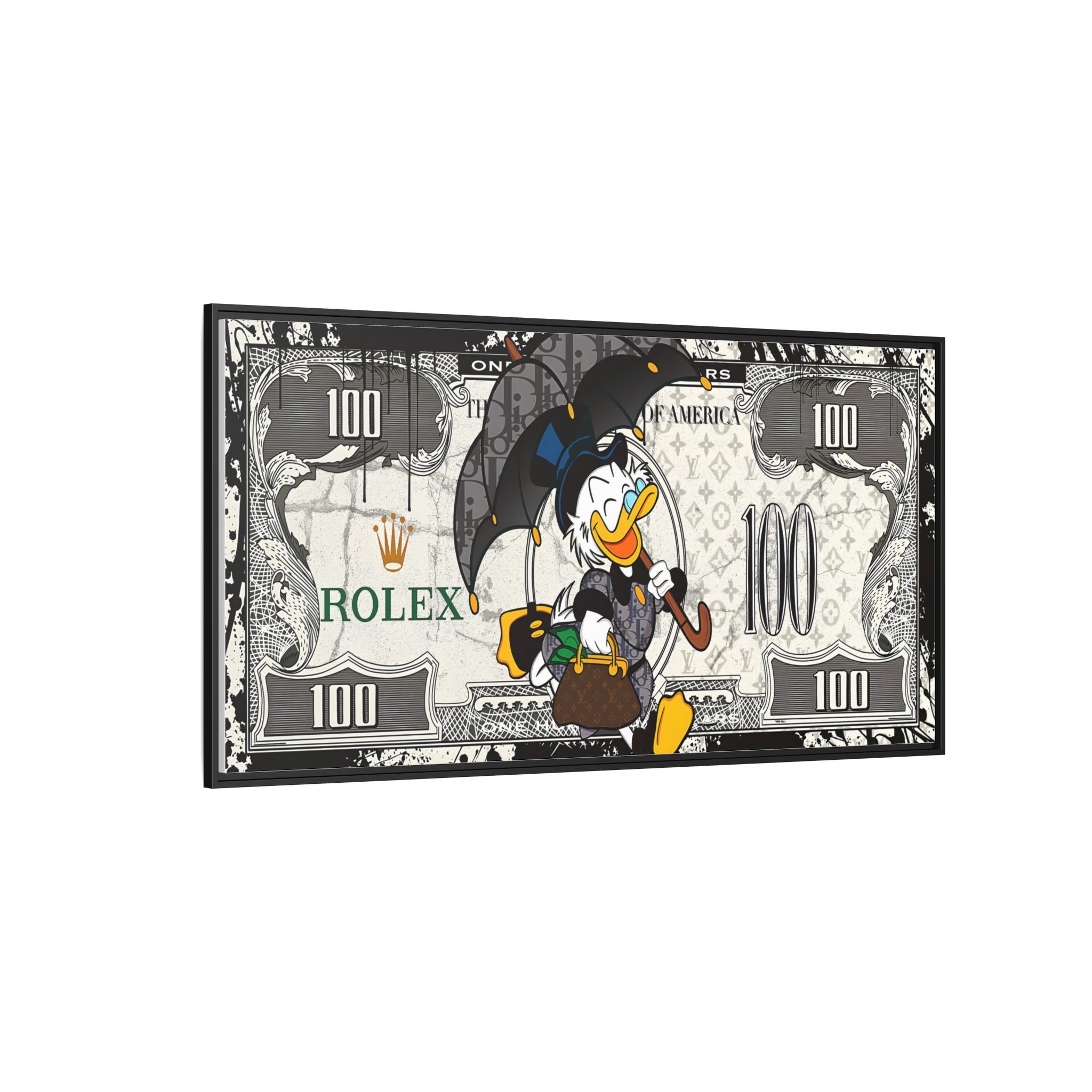 Duck Dynasty of Luxury: Pop Art Fashion Icon, Disney Meets High-End Branding, Urban Street Art Elegance - Canvas Wall Art