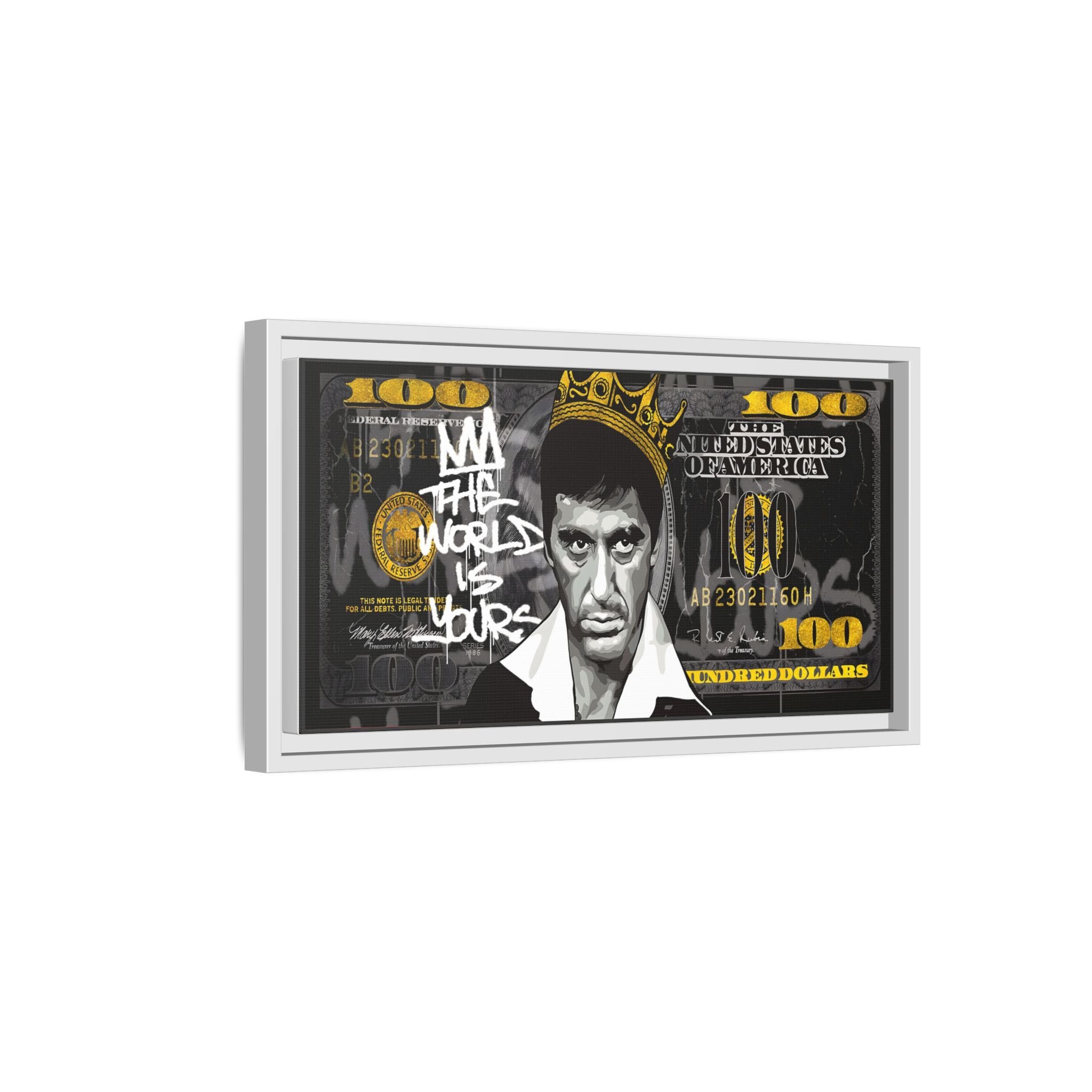 Crowned in Green: Pop Art Crime Iconography, Urban Financial Rebellion - Canvas Wall Art