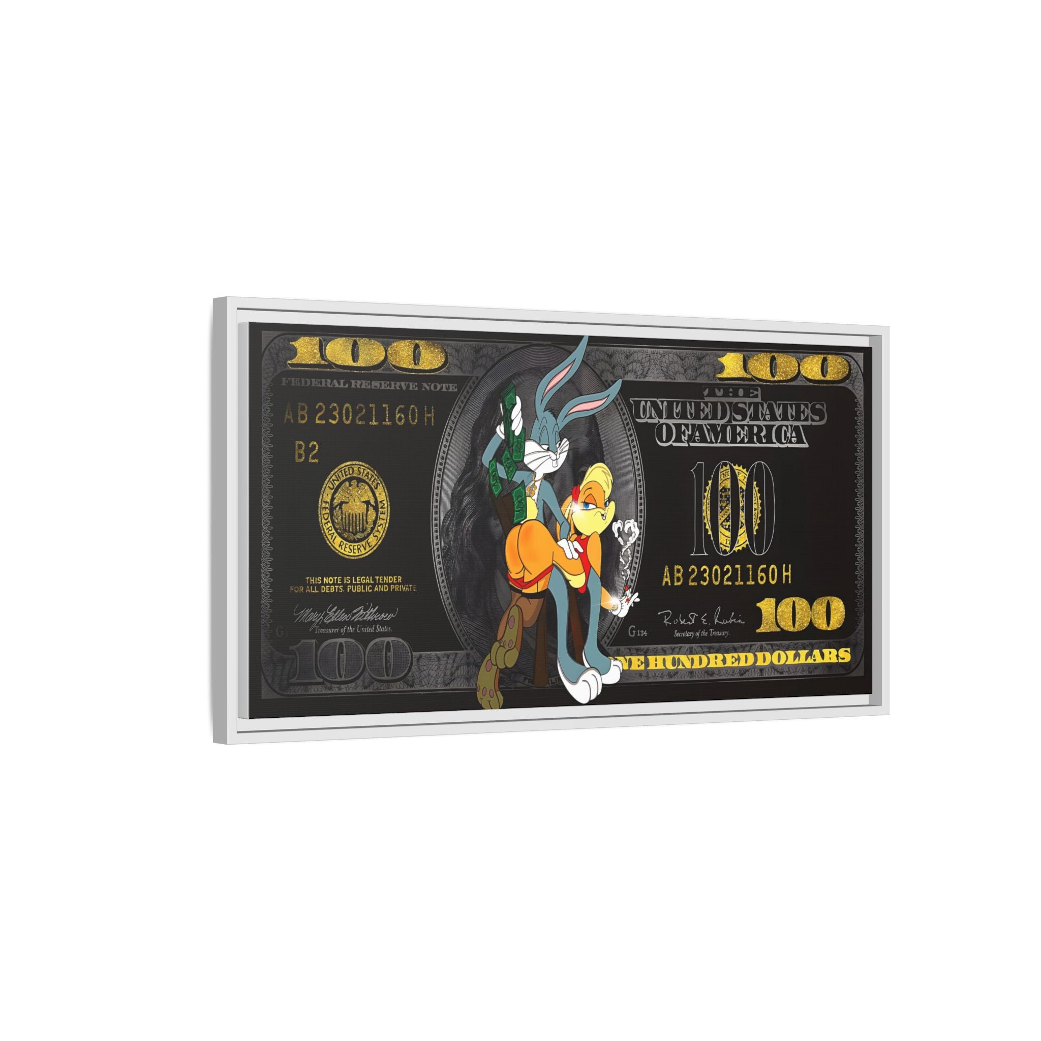 Cartoon Cash Remix: Looney Tunes Currency, Pop Culture Finance Art - Canvas Wall Art