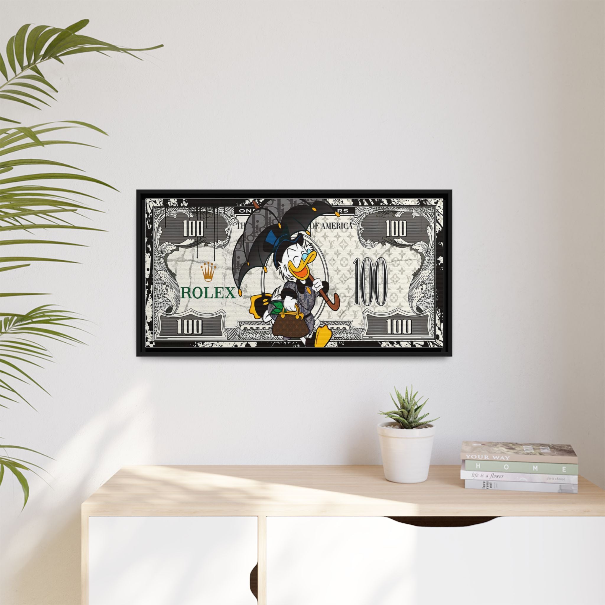 Duck Dynasty of Luxury: Pop Art Fashion Icon, Disney Meets High-End Branding, Urban Street Art Elegance - Canvas Wall Art