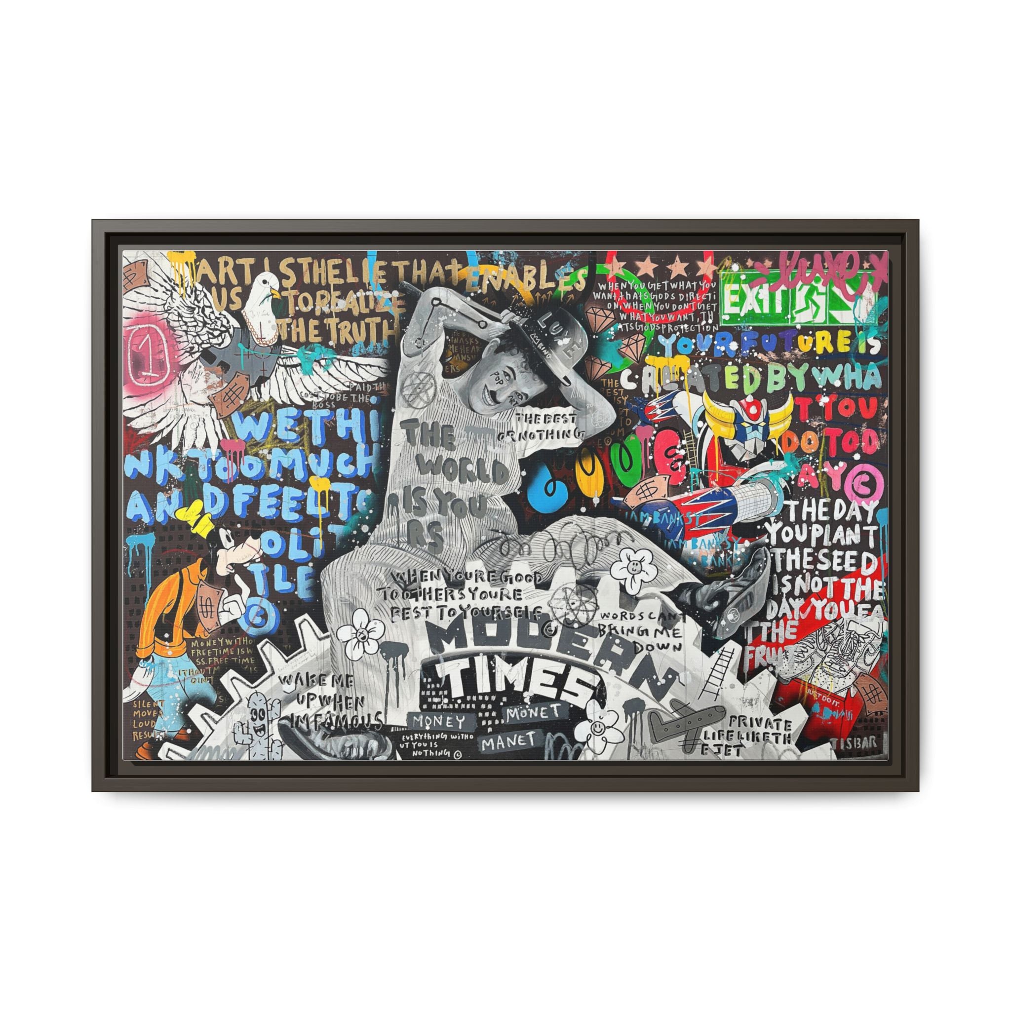 Urban Kaleidoscope: Street Art Fusion, Visual Commentary, Graffiti Narrative - Canvas Wall Art