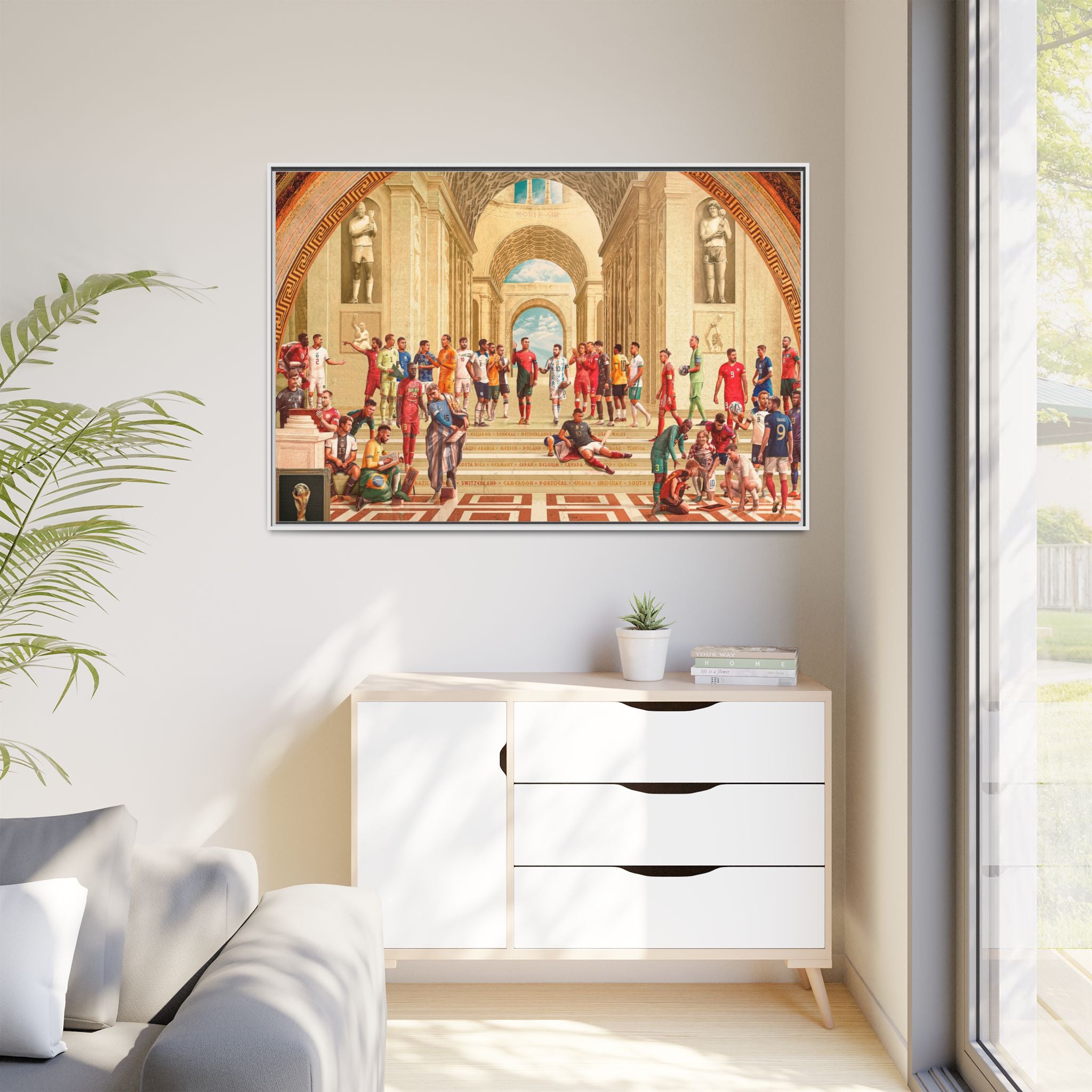 Pantheon of Football Glory: World Cup 2022 Immortalized, Global Soccer Legends Memorialized - Canvas Wall Art