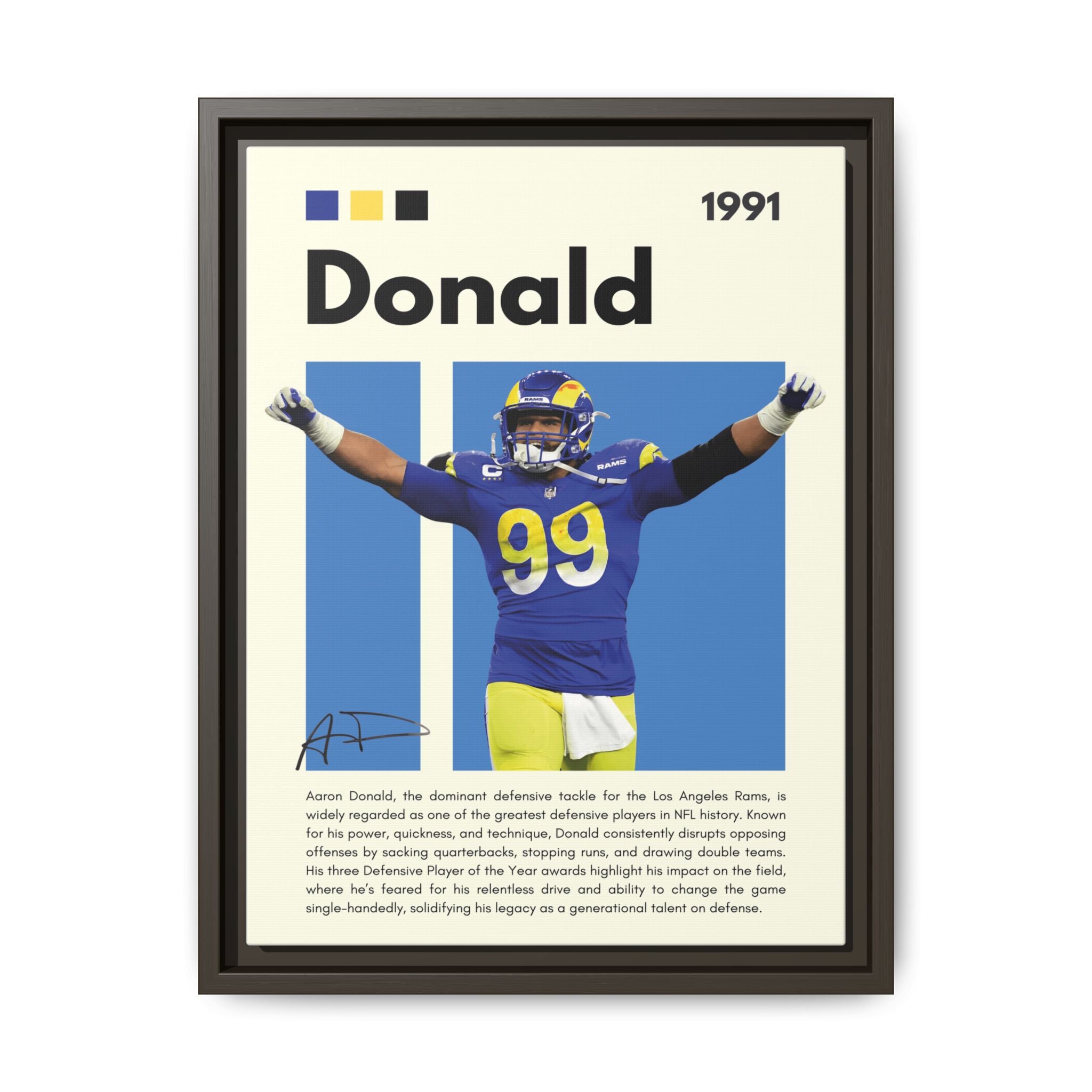 Aaron Donald: Rams Defensive Powerhouse - Canvas Wall Art