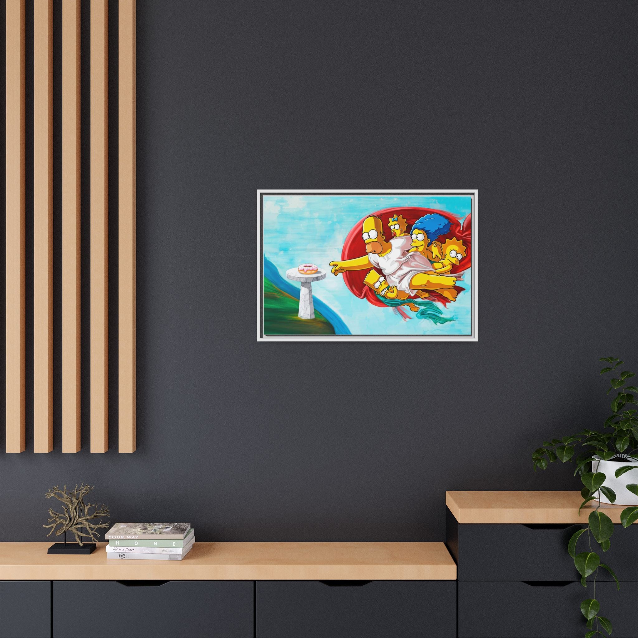 The Simpsons' Last Supper: Pop Culture Parody, Da Vinci Reimagined, Animated Comedy Masterpiece - Canvas Wall Art