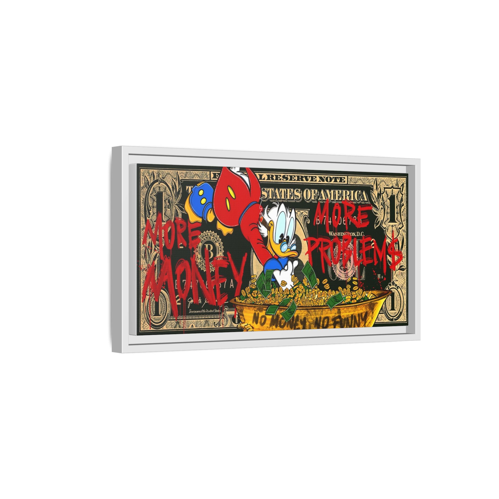 Duck Dynasty of Dollars: Pop Art Financial Critique, Graffiti Economics, Capitalist Commentary - Canvas Wall Art