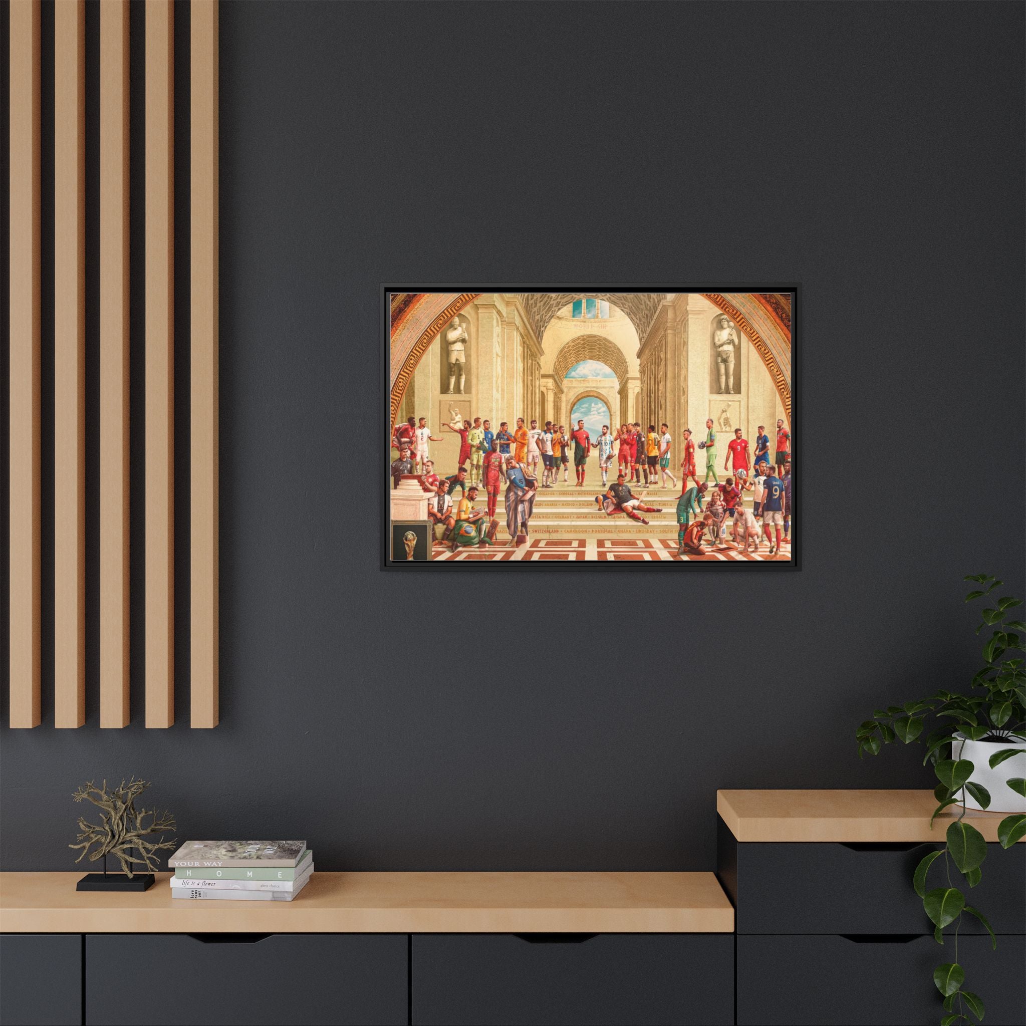 Pantheon of Football Glory: World Cup 2022 Immortalized, Global Soccer Legends Memorialized - Canvas Wall Art