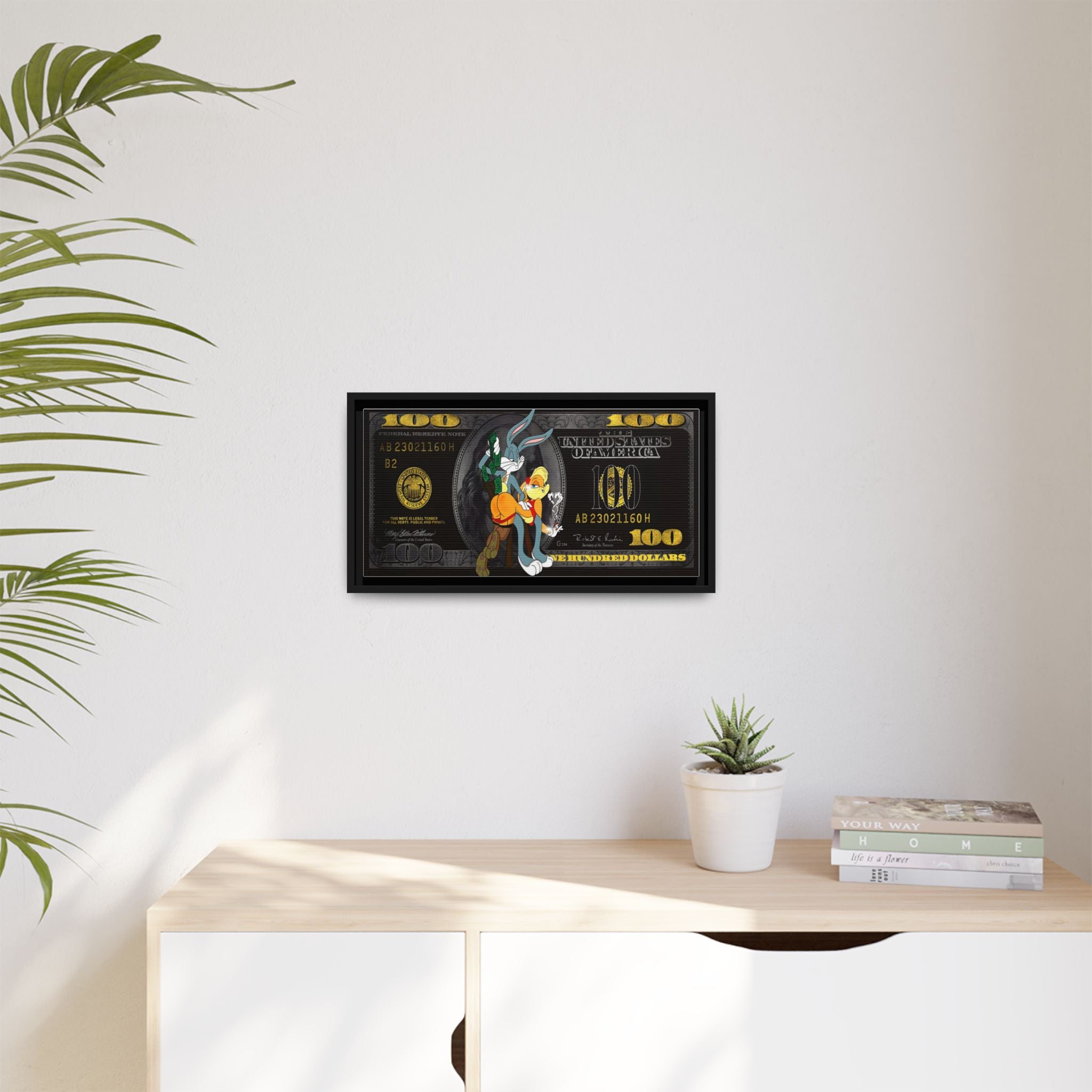 Cartoon Cash Remix: Looney Tunes Currency, Pop Culture Finance Art - Canvas Wall Art