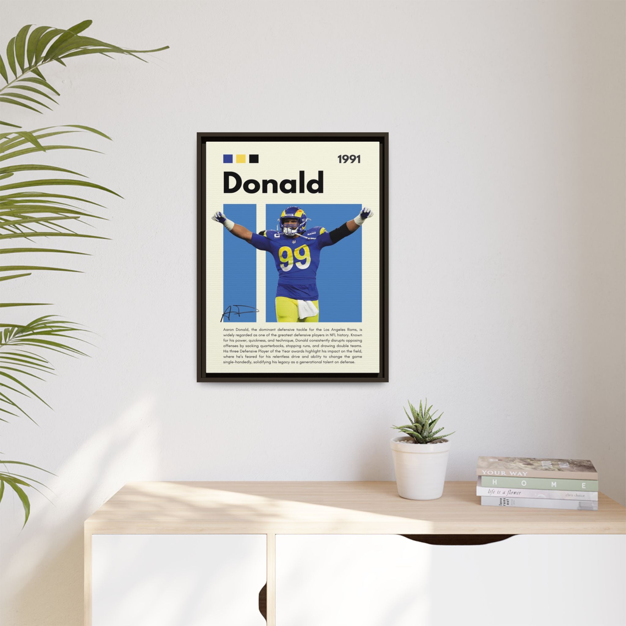 Aaron Donald: Rams Defensive Powerhouse - Canvas Wall Art