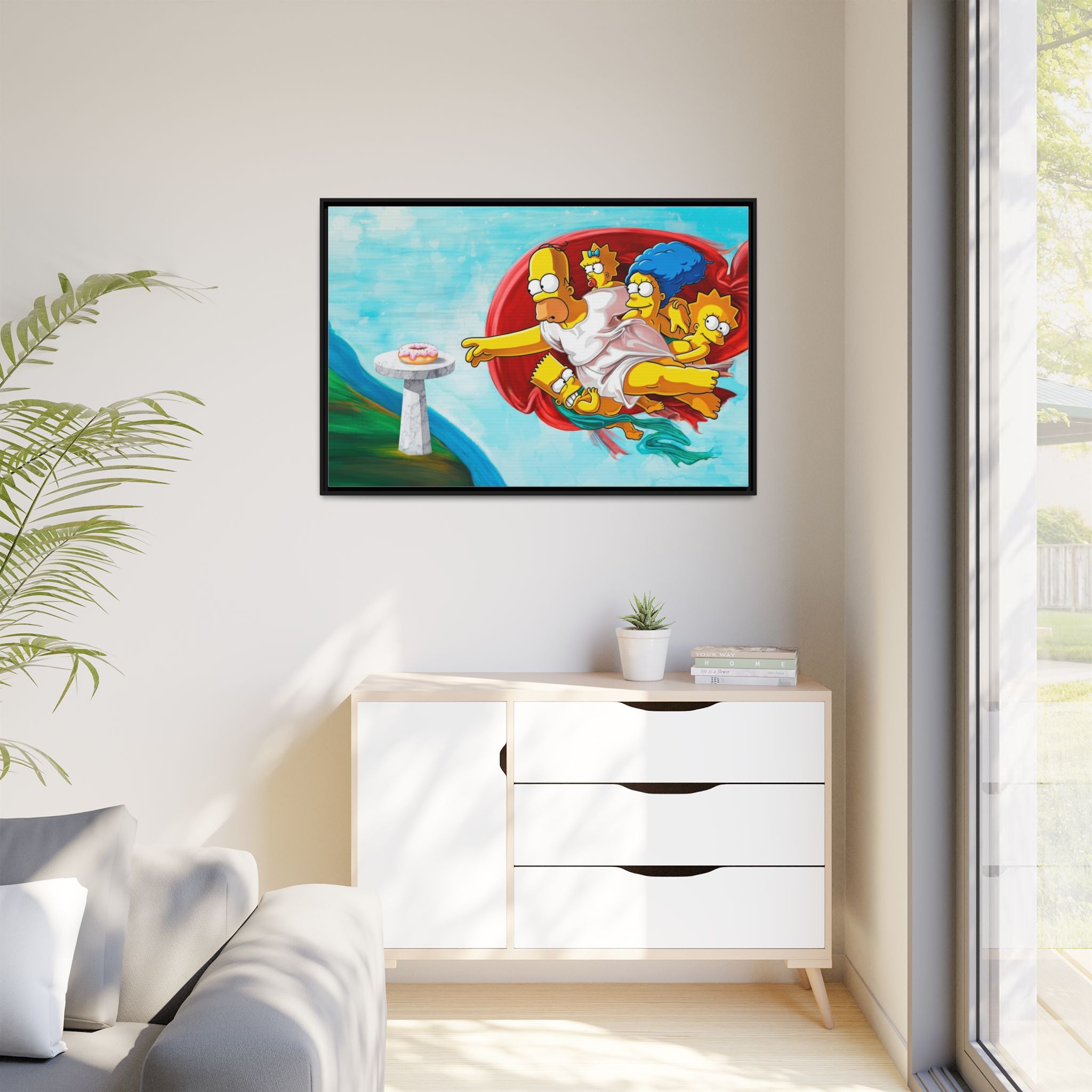 The Simpsons' Last Supper: Pop Culture Parody, Da Vinci Reimagined, Animated Comedy Masterpiece - Canvas Wall Art