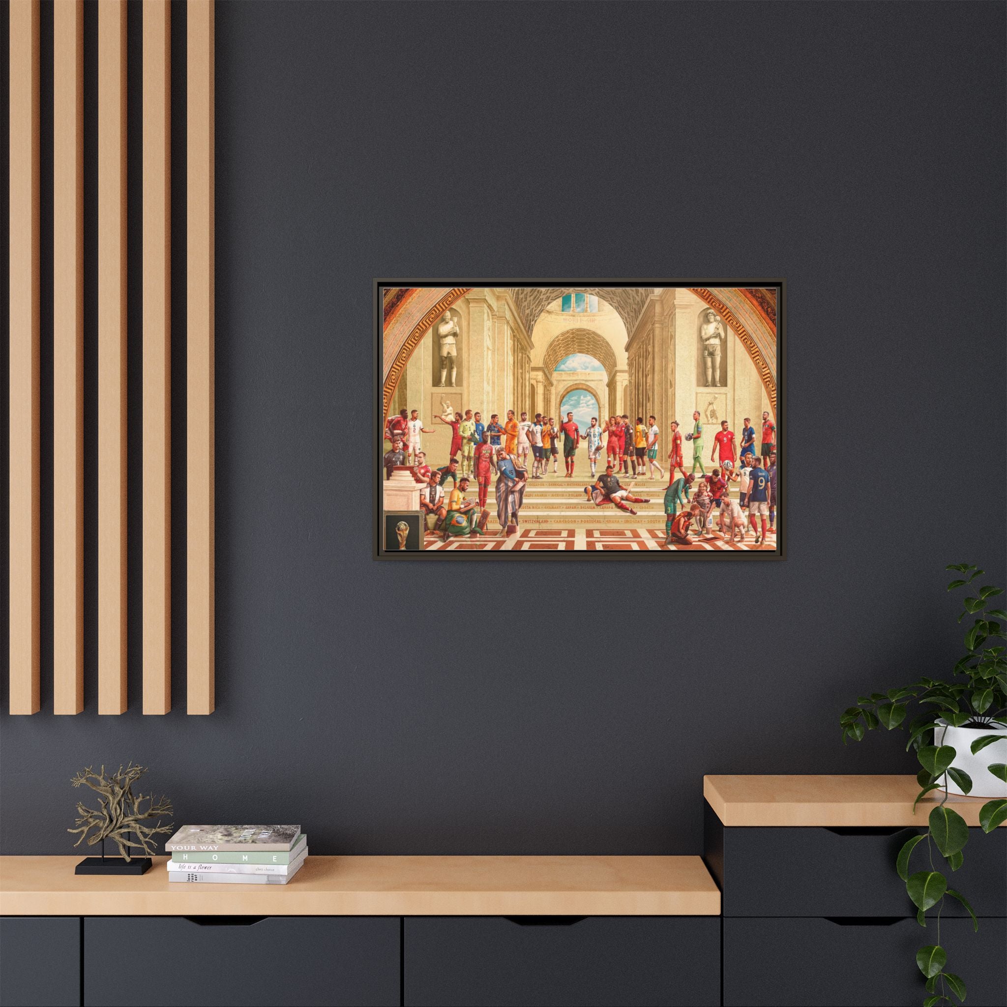 Pantheon of Football Glory: World Cup 2022 Immortalized, Global Soccer Legends Memorialized - Canvas Wall Art