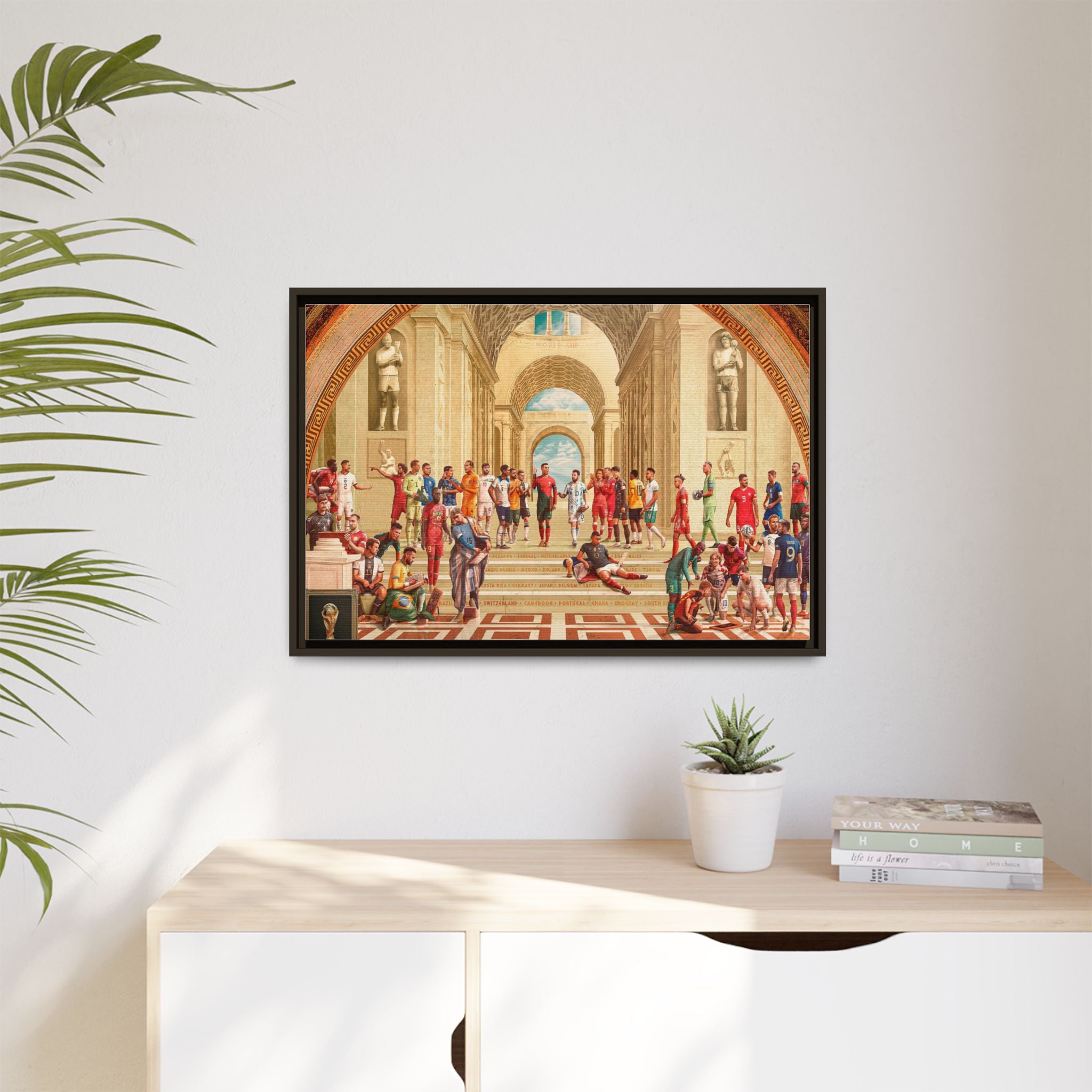 Pantheon of Football Glory: World Cup 2022 Immortalized, Global Soccer Legends Memorialized - Canvas Wall Art