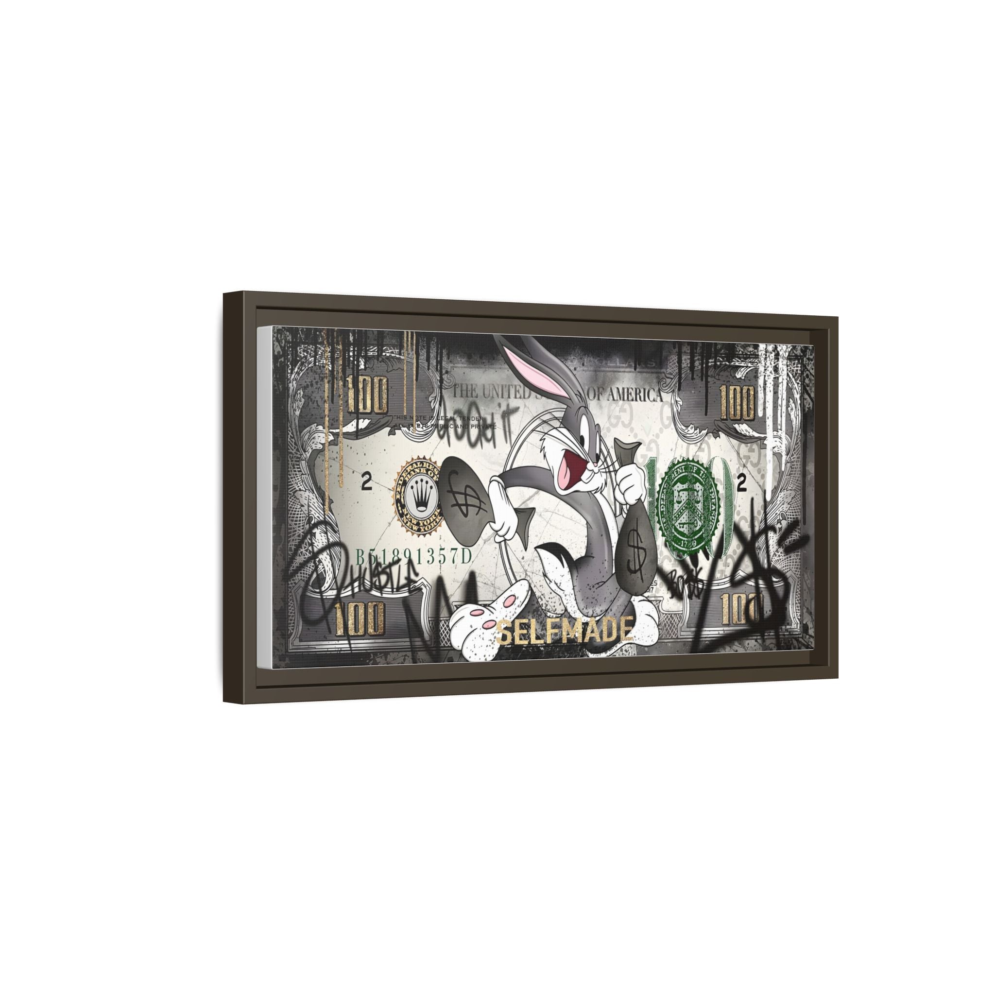 Bunny Benjamins: Pop Art Currency Remix, American Dream Iconography - Canvas Wall Art