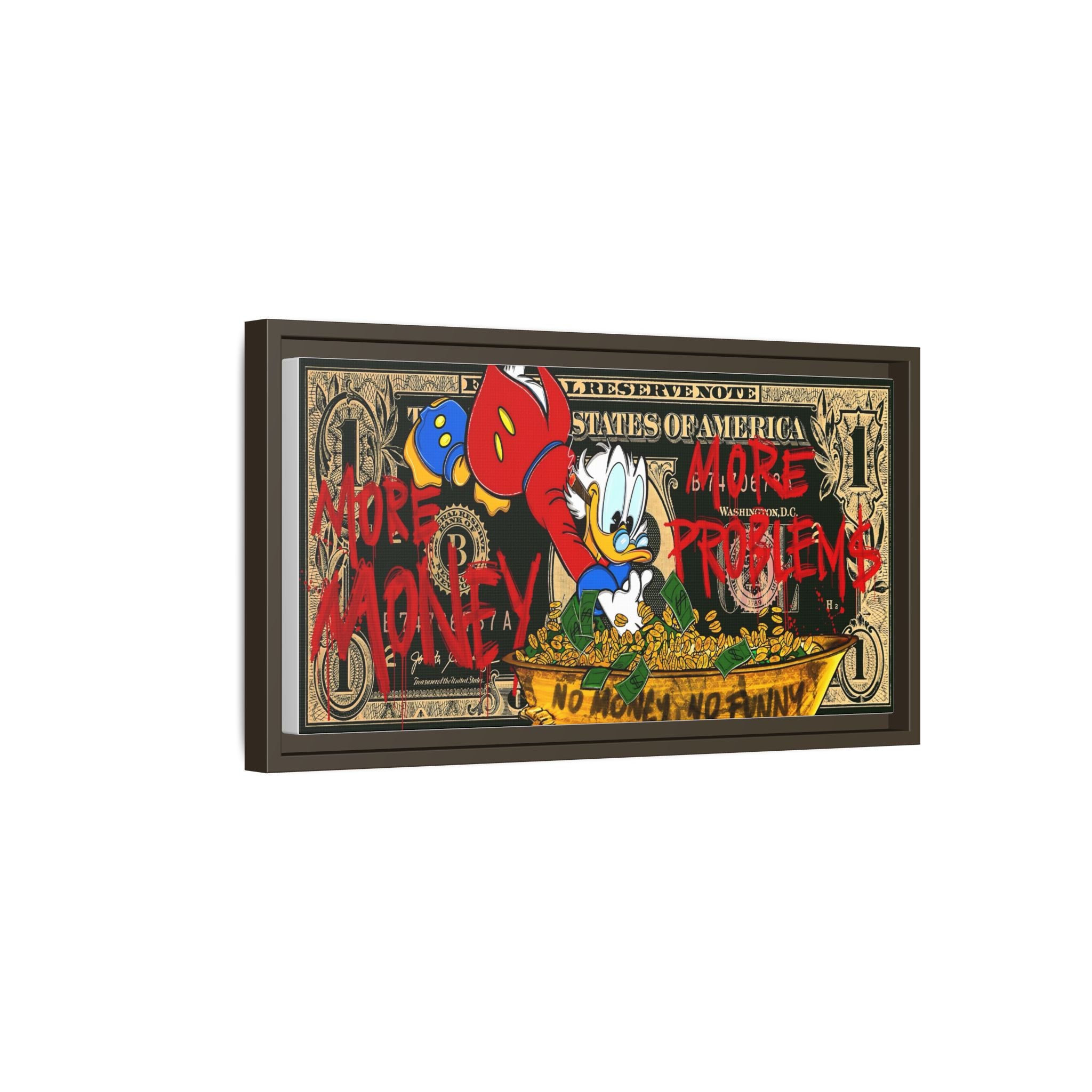 Duck Dynasty of Dollars: Pop Art Financial Critique, Graffiti Economics, Capitalist Commentary - Canvas Wall Art