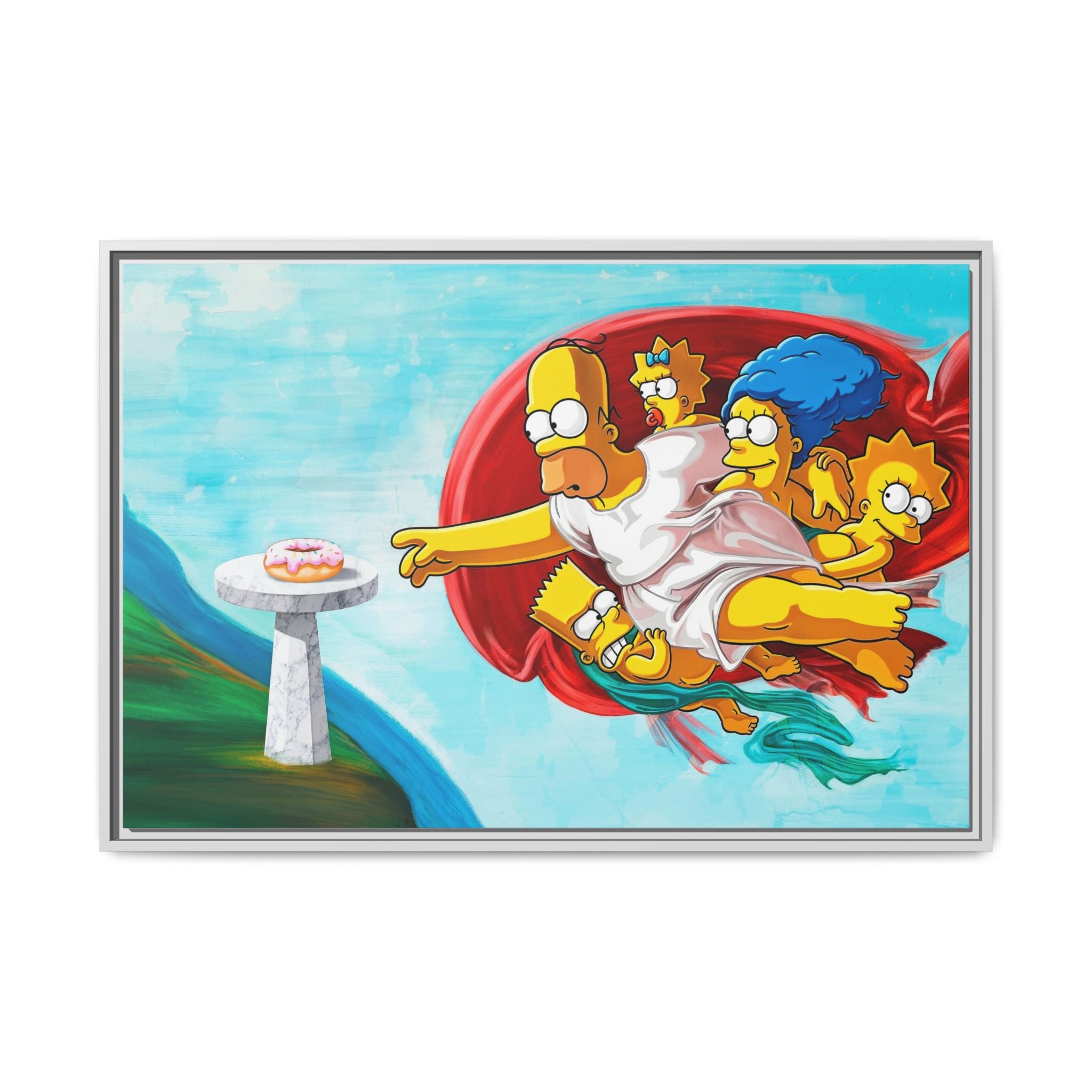 The Simpsons' Last Supper: Pop Culture Parody, Da Vinci Reimagined, Animated Comedy Masterpiece - Canvas Wall Art