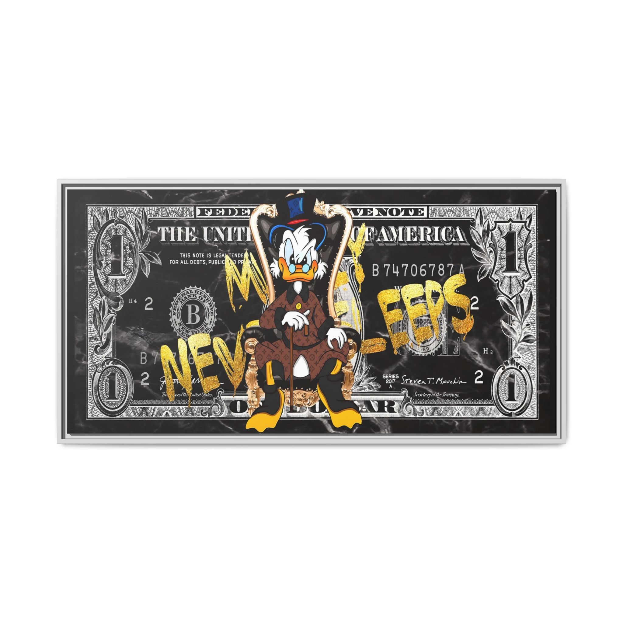 Feds and Feathers: Pop Art Currency Remix, Cartoon Financial Commentary - Canvas Wall Art