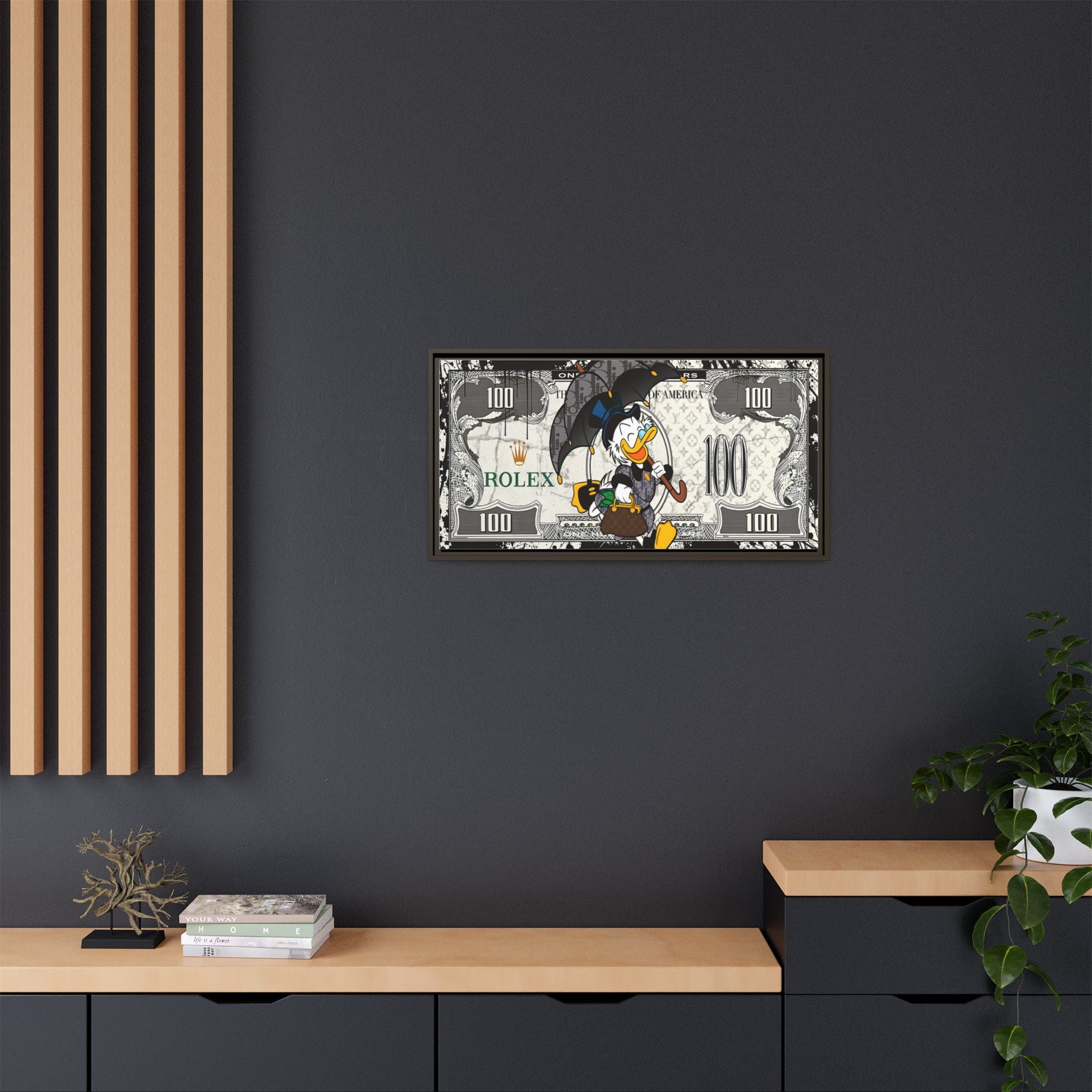 Duck Dynasty of Luxury: Pop Art Fashion Icon, Disney Meets High-End Branding, Urban Street Art Elegance - Canvas Wall Art