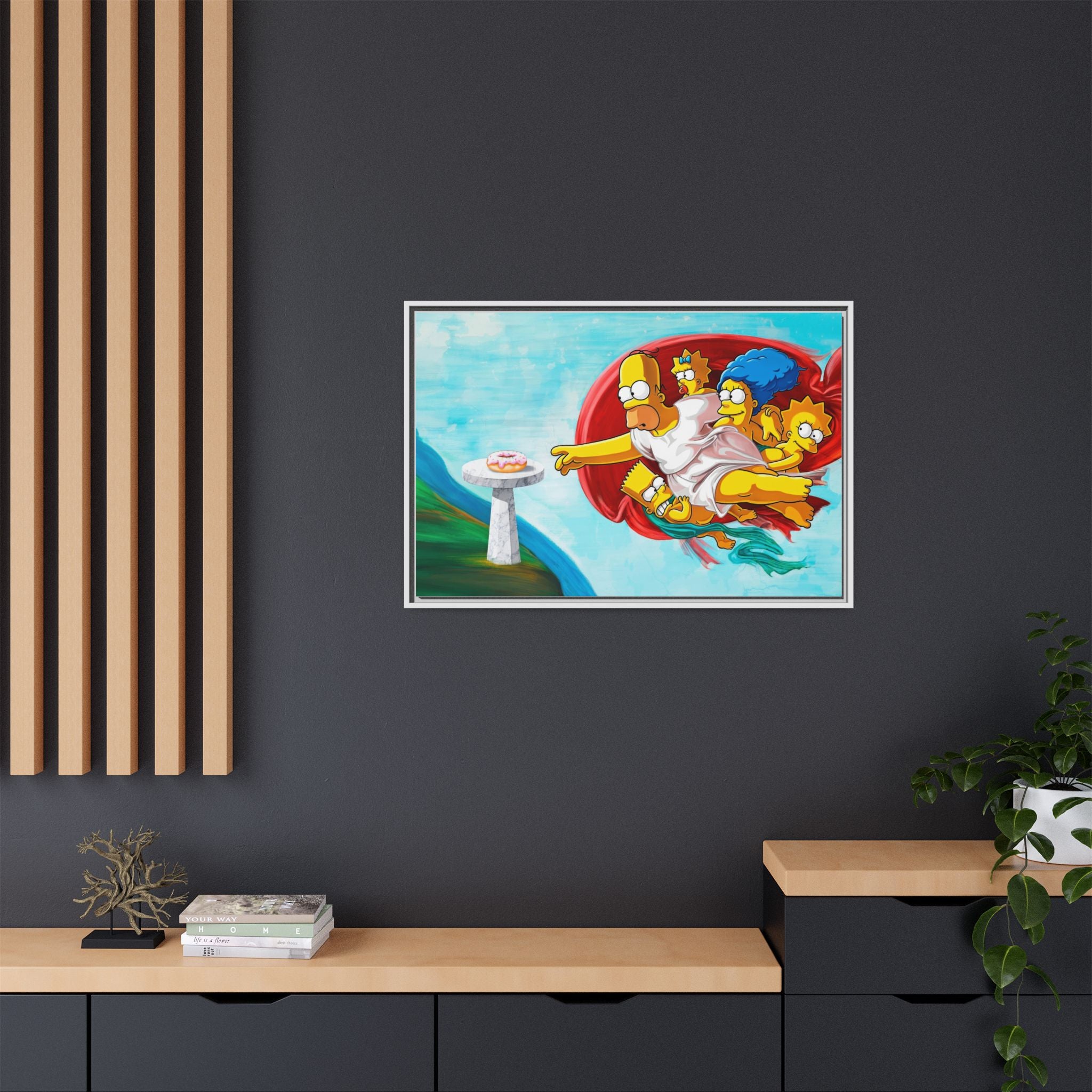 The Simpsons' Last Supper: Pop Culture Parody, Da Vinci Reimagined, Animated Comedy Masterpiece - Canvas Wall Art