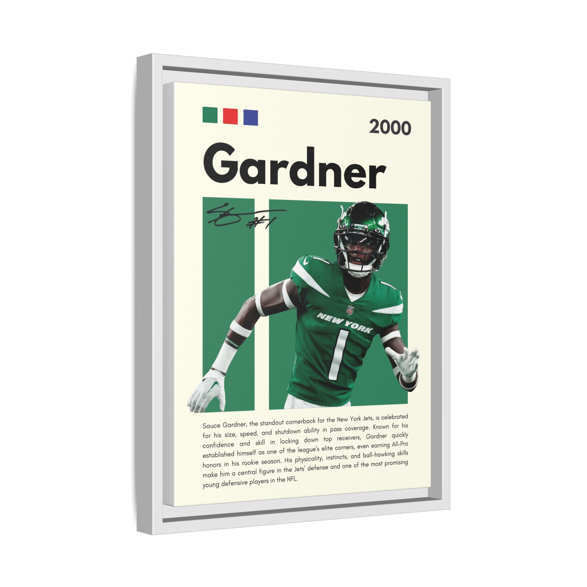 Sauce Gardner: Defensive Dynamo - Canvas Wall Art