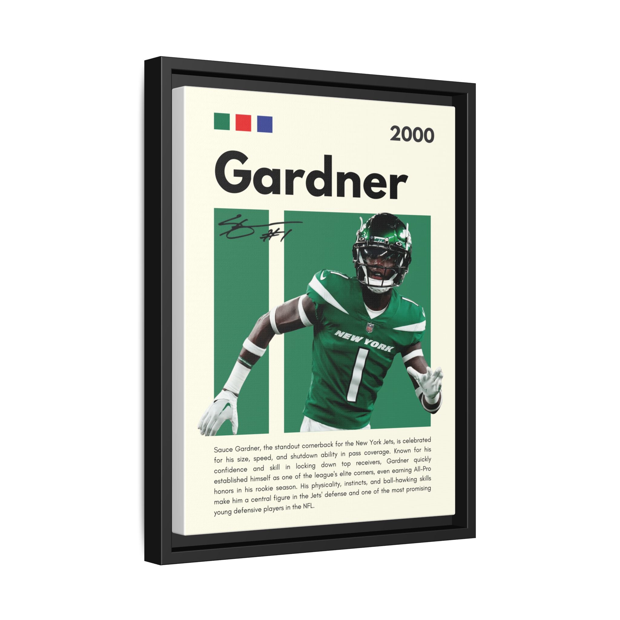 Sauce Gardner: Defensive Dynamo - Canvas Wall Art