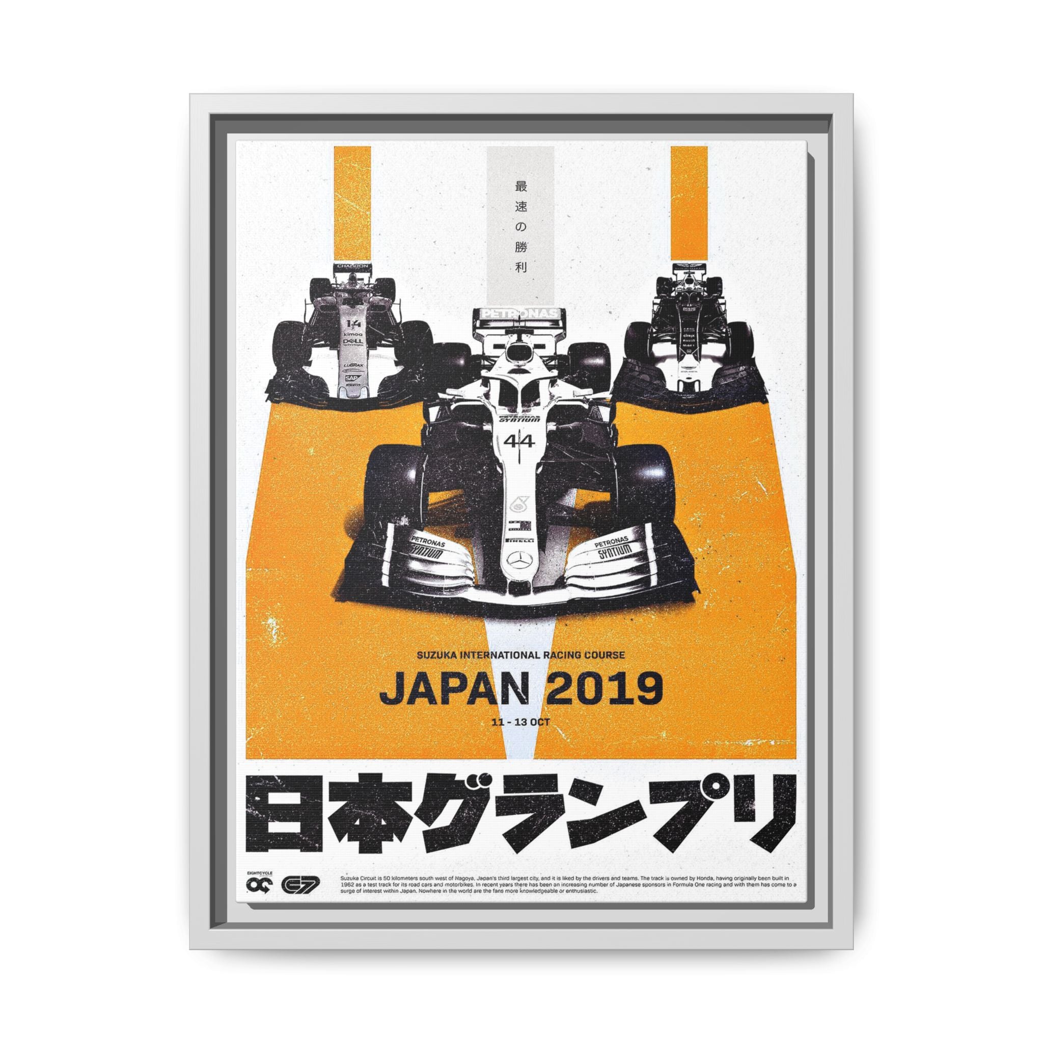 Suzuka Speed Symphony: Japanese Grand Prix 2019 Racing Poster, Motorsport Design Artistry - Canvas Wall Art