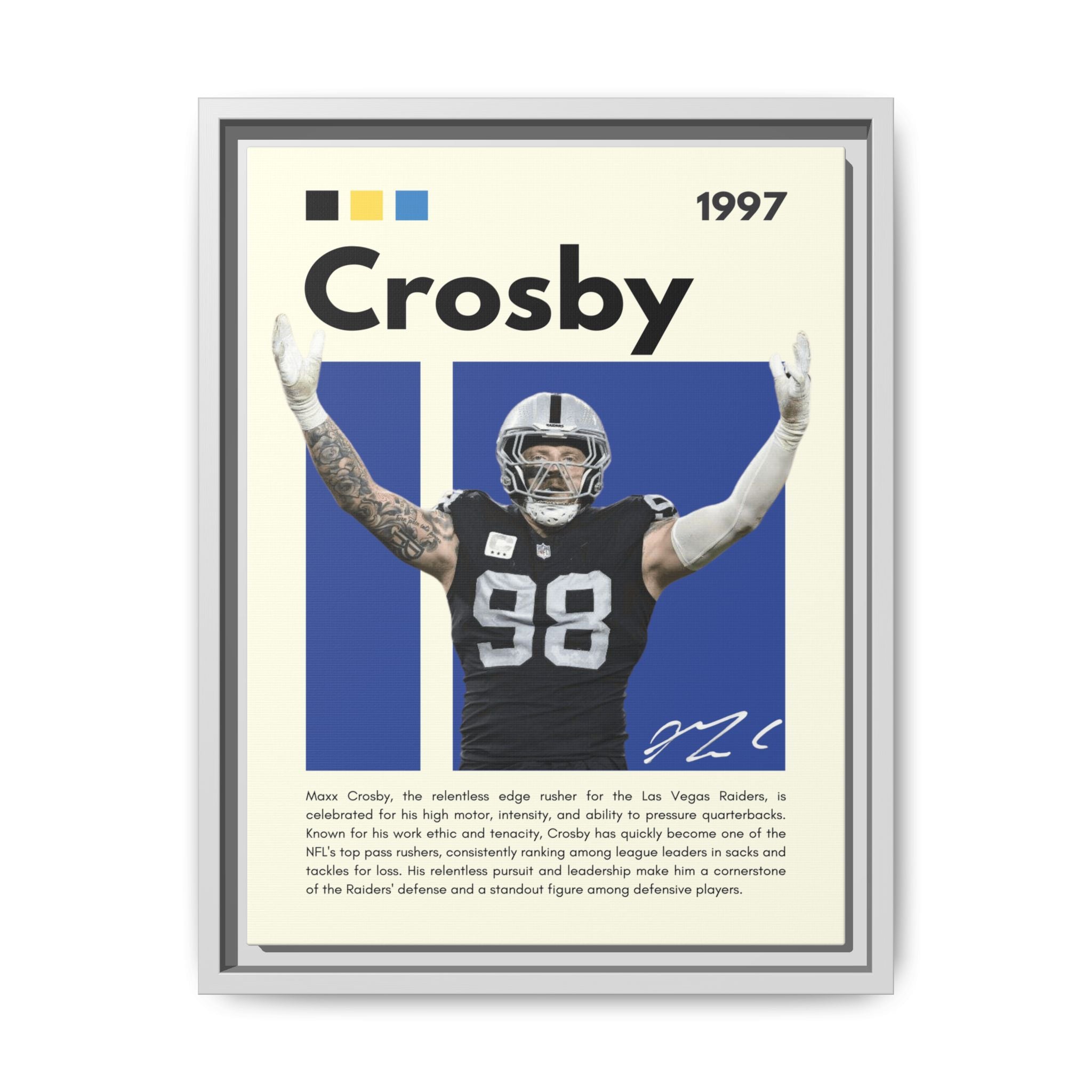 Maxx Crosby: Defensive Dynamo - Canvas Wall Art
