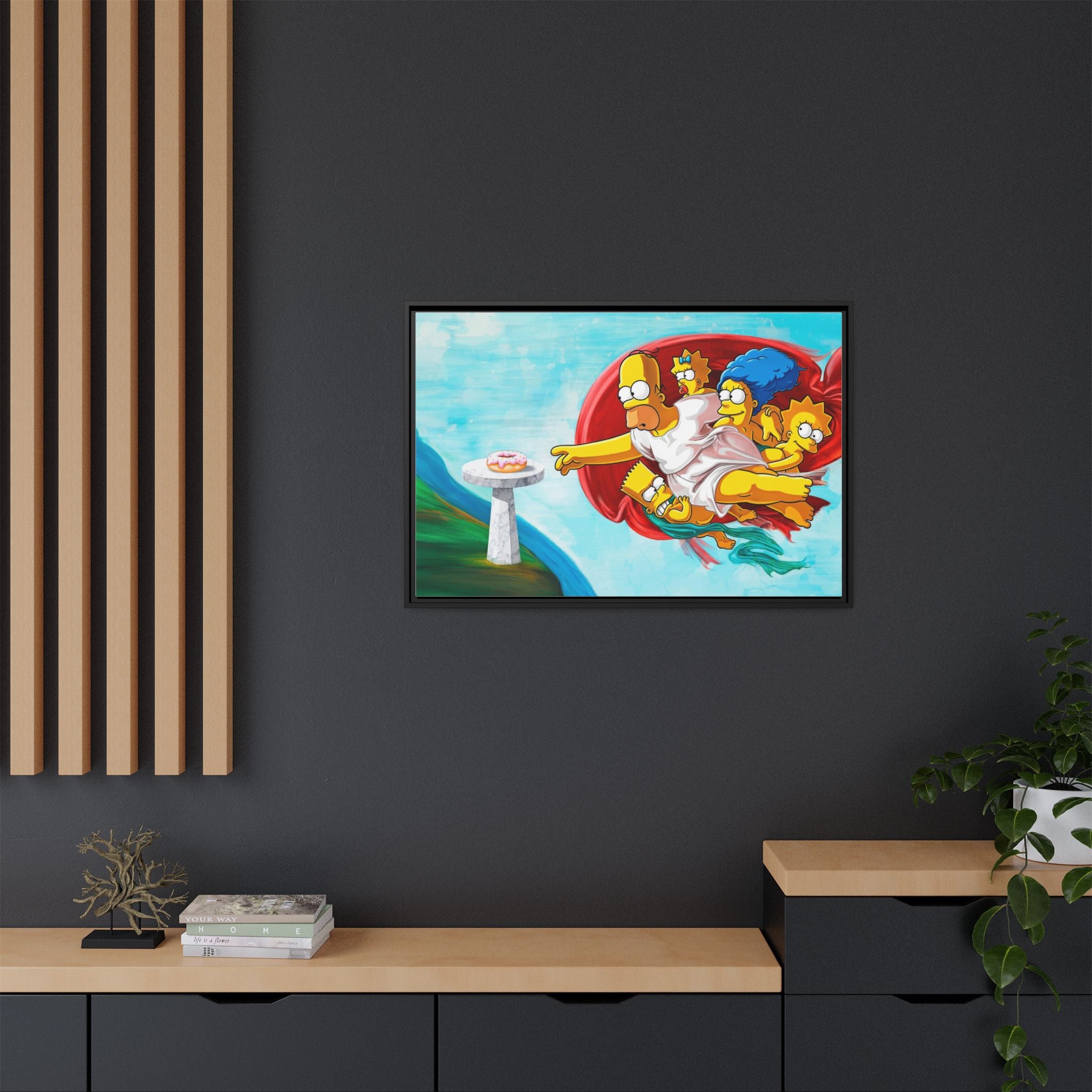 The Simpsons' Last Supper: Pop Culture Parody, Da Vinci Reimagined, Animated Comedy Masterpiece - Canvas Wall Art