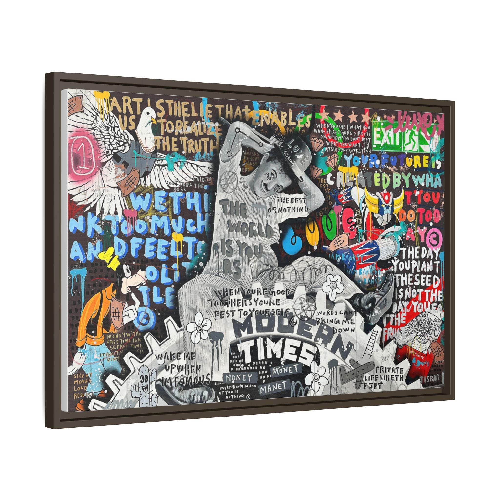 Urban Kaleidoscope: Street Art Fusion, Visual Commentary, Graffiti Narrative - Canvas Wall Art