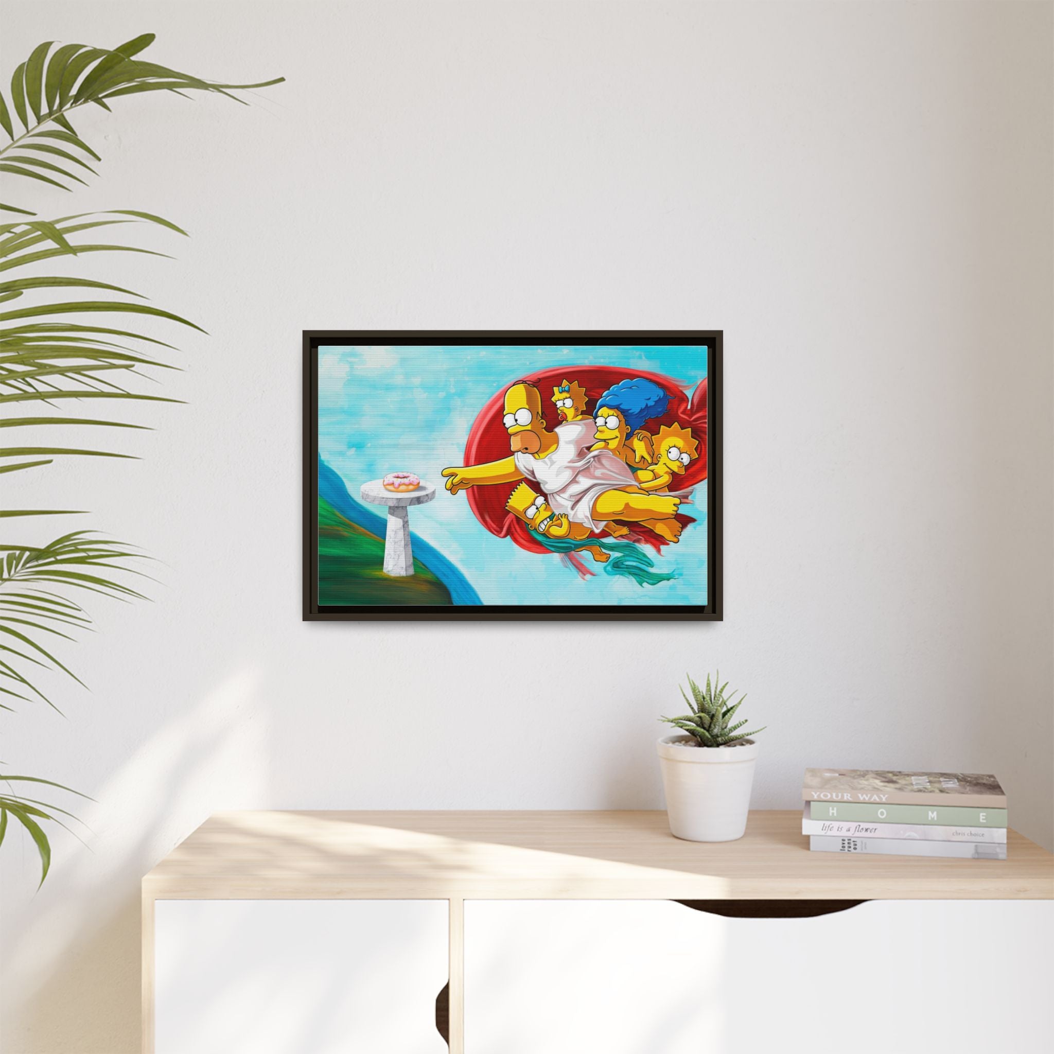 The Simpsons' Last Supper: Pop Culture Parody, Da Vinci Reimagined, Animated Comedy Masterpiece - Canvas Wall Art