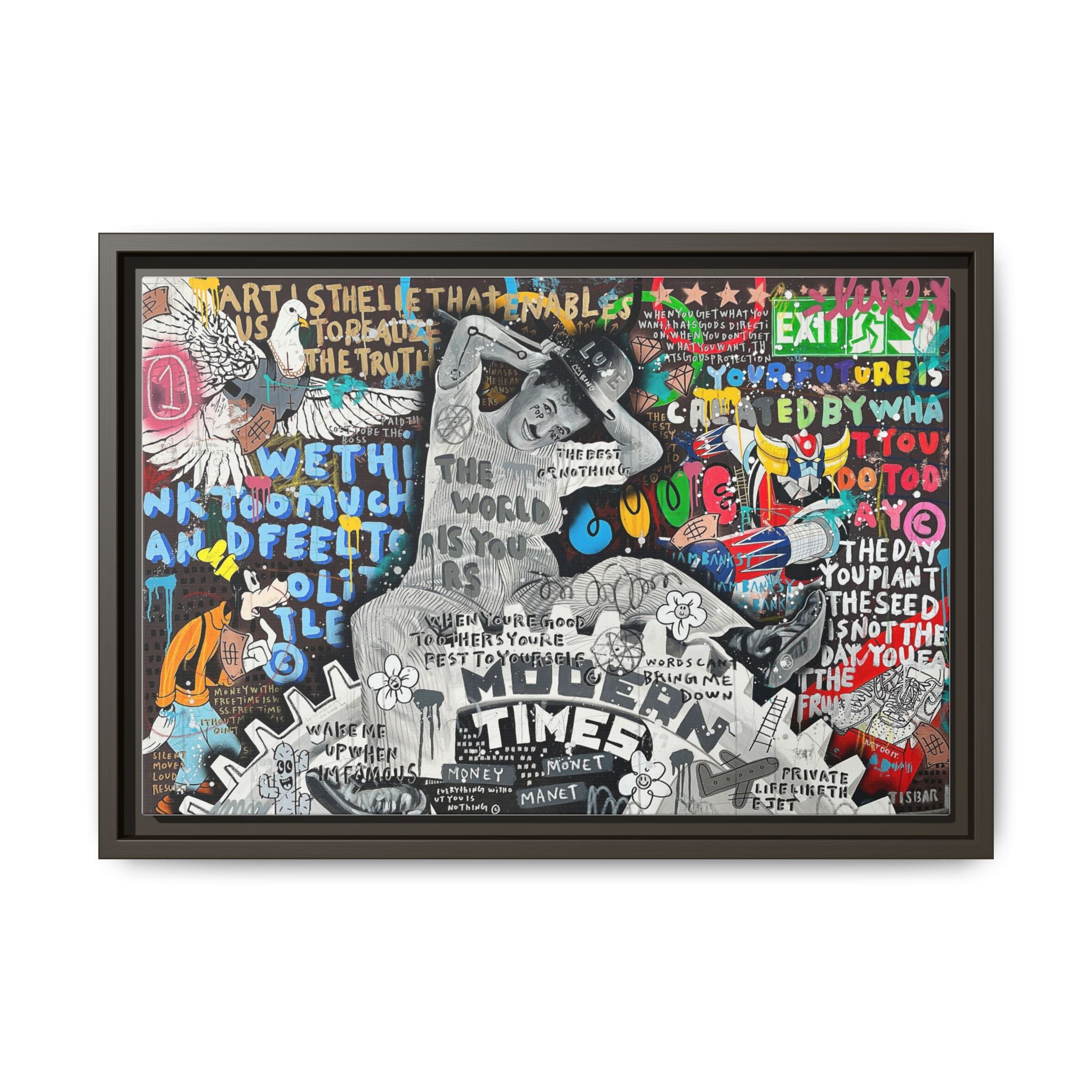 Urban Kaleidoscope: Street Art Fusion, Visual Commentary, Graffiti Narrative - Canvas Wall Art