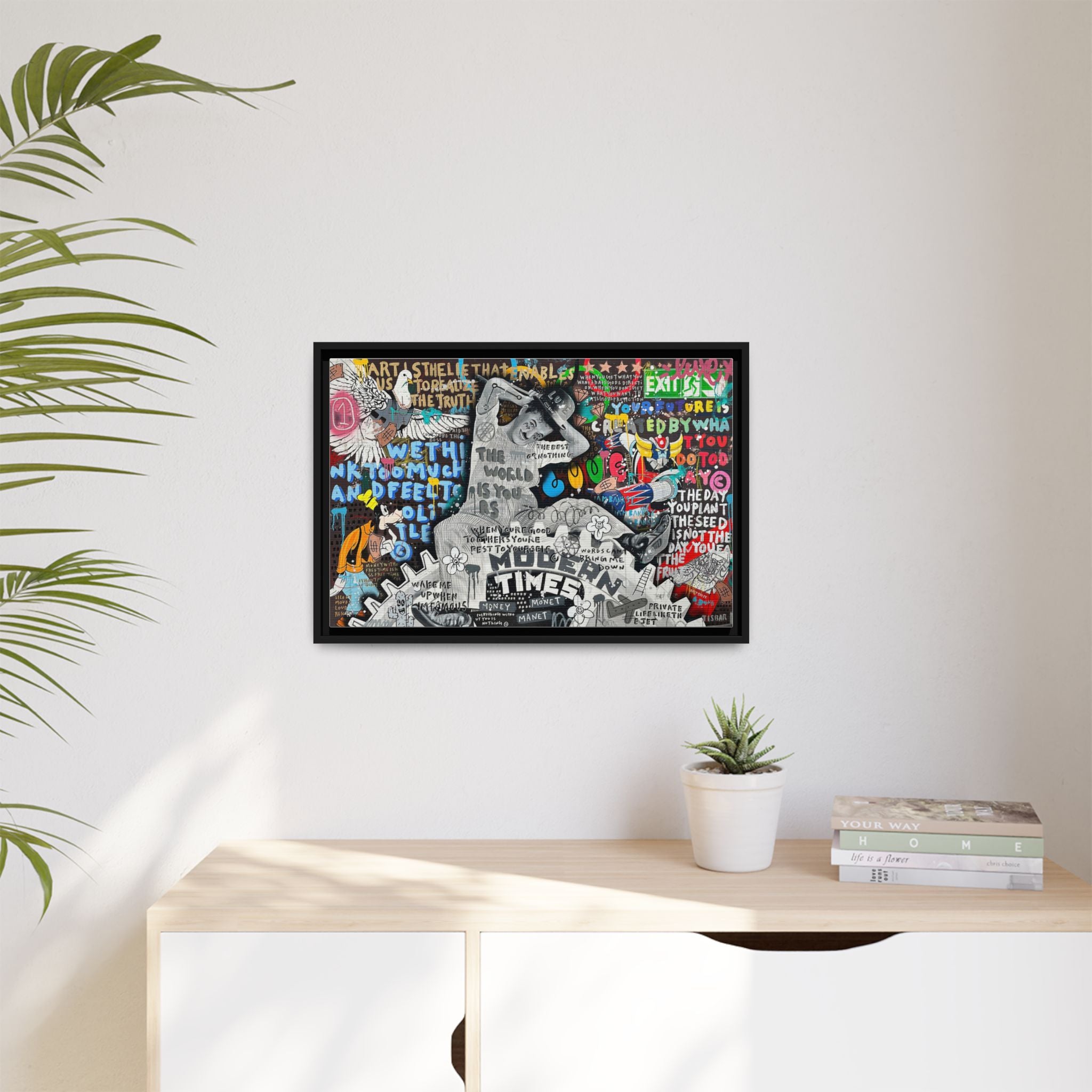 Urban Kaleidoscope: Street Art Fusion, Visual Commentary, Graffiti Narrative - Canvas Wall Art