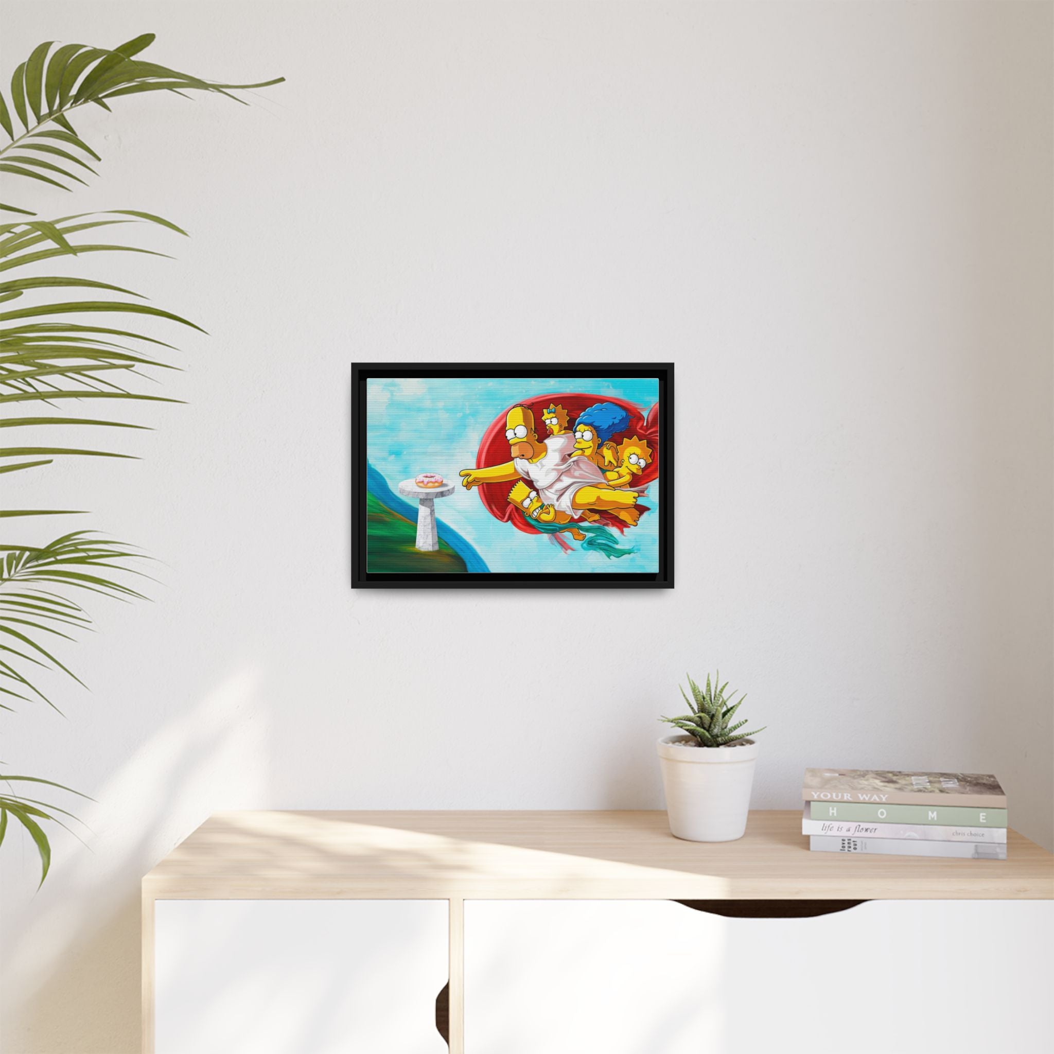 The Simpsons' Last Supper: Pop Culture Parody, Da Vinci Reimagined, Animated Comedy Masterpiece - Canvas Wall Art