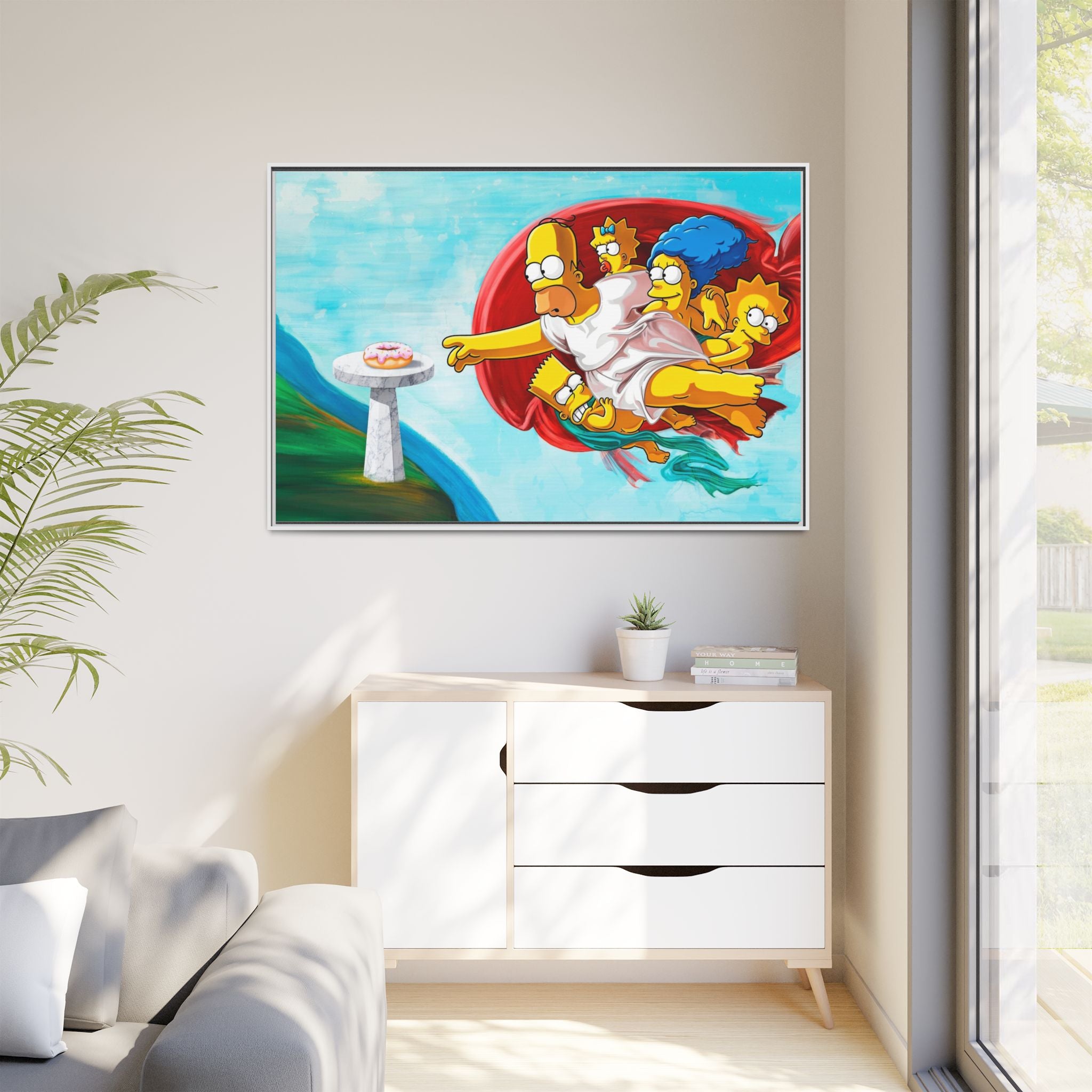 The Simpsons' Last Supper: Pop Culture Parody, Da Vinci Reimagined, Animated Comedy Masterpiece - Canvas Wall Art