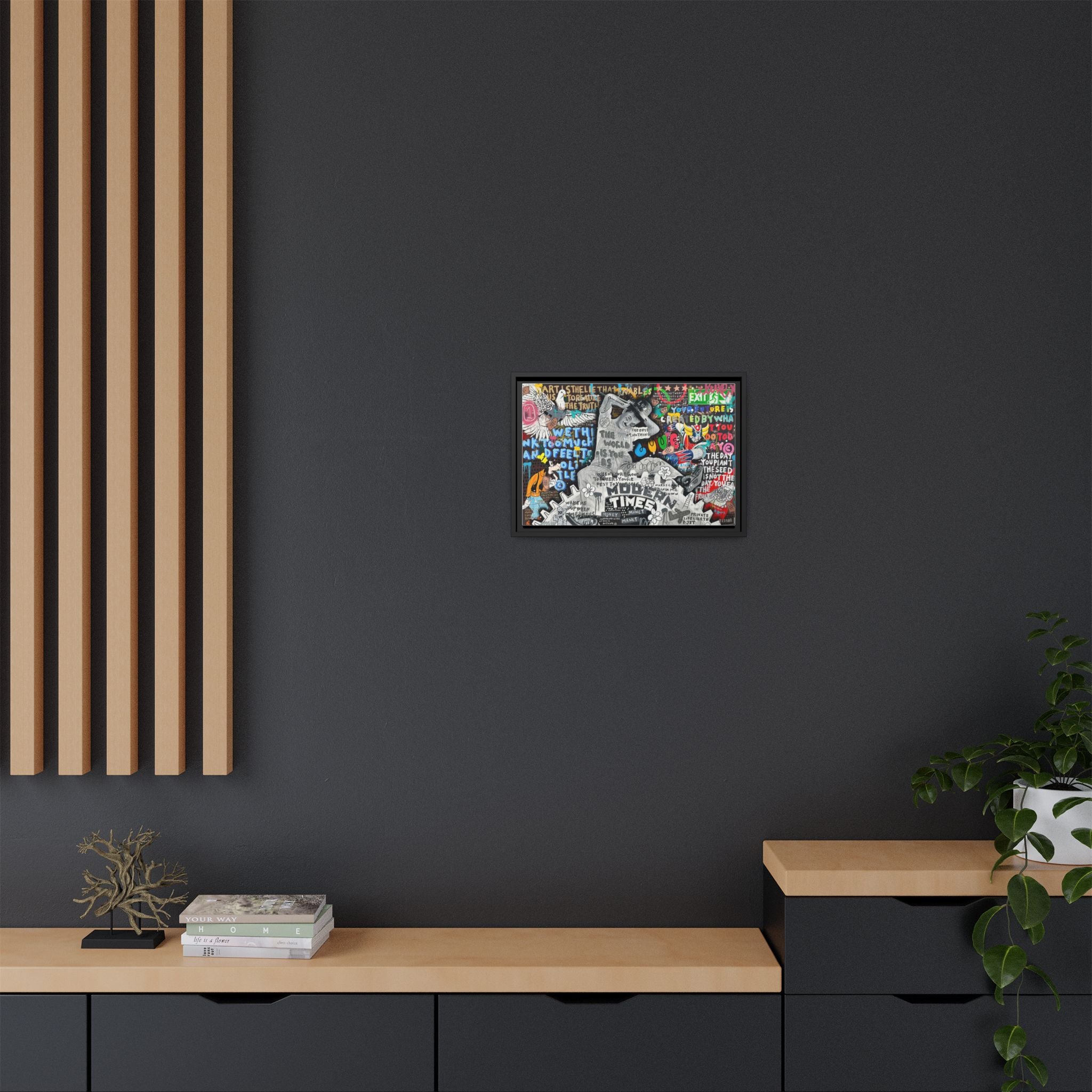 Urban Kaleidoscope: Street Art Fusion, Visual Commentary, Graffiti Narrative - Canvas Wall Art