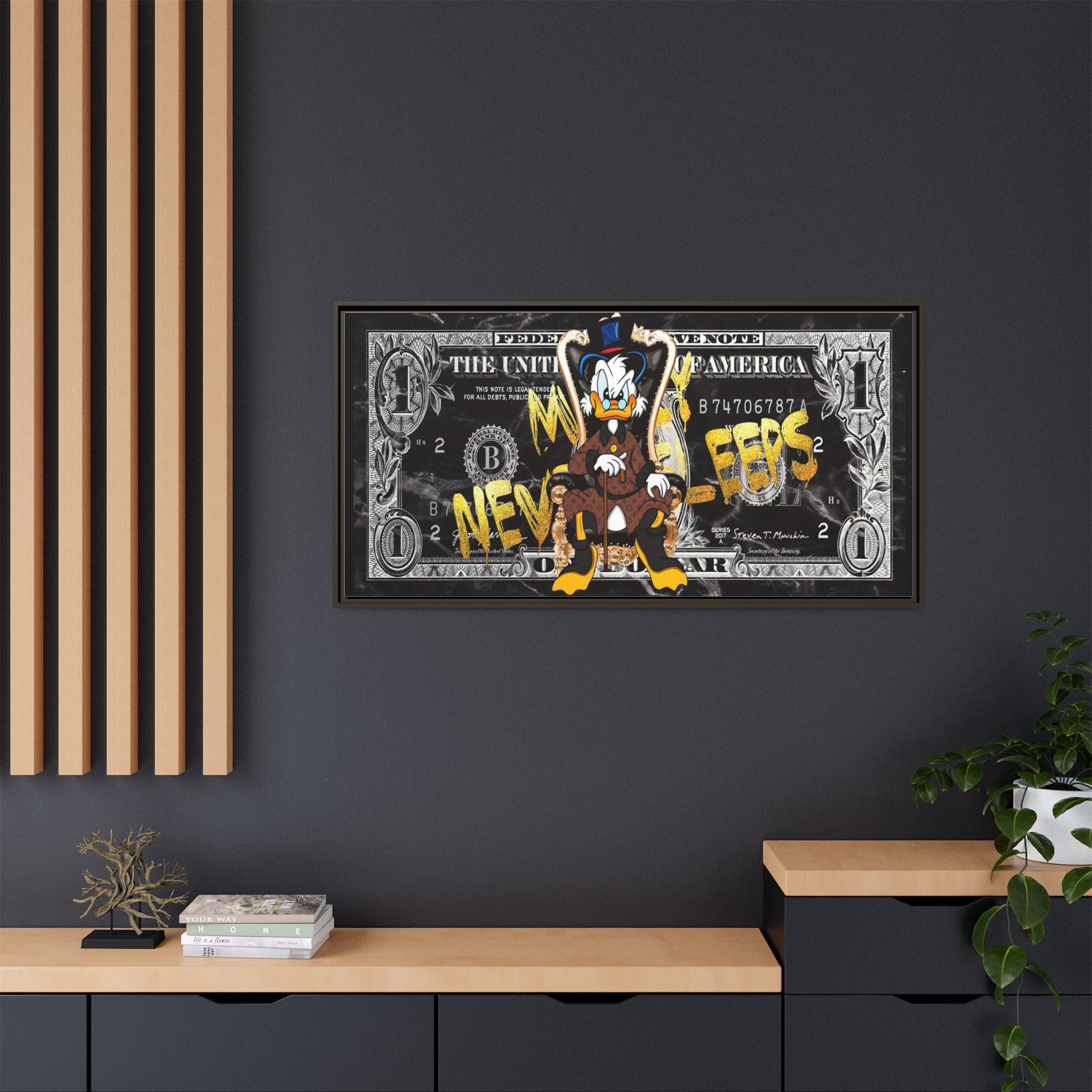 Feds and Feathers: Pop Art Currency Remix, Cartoon Financial Commentary - Canvas Wall Art