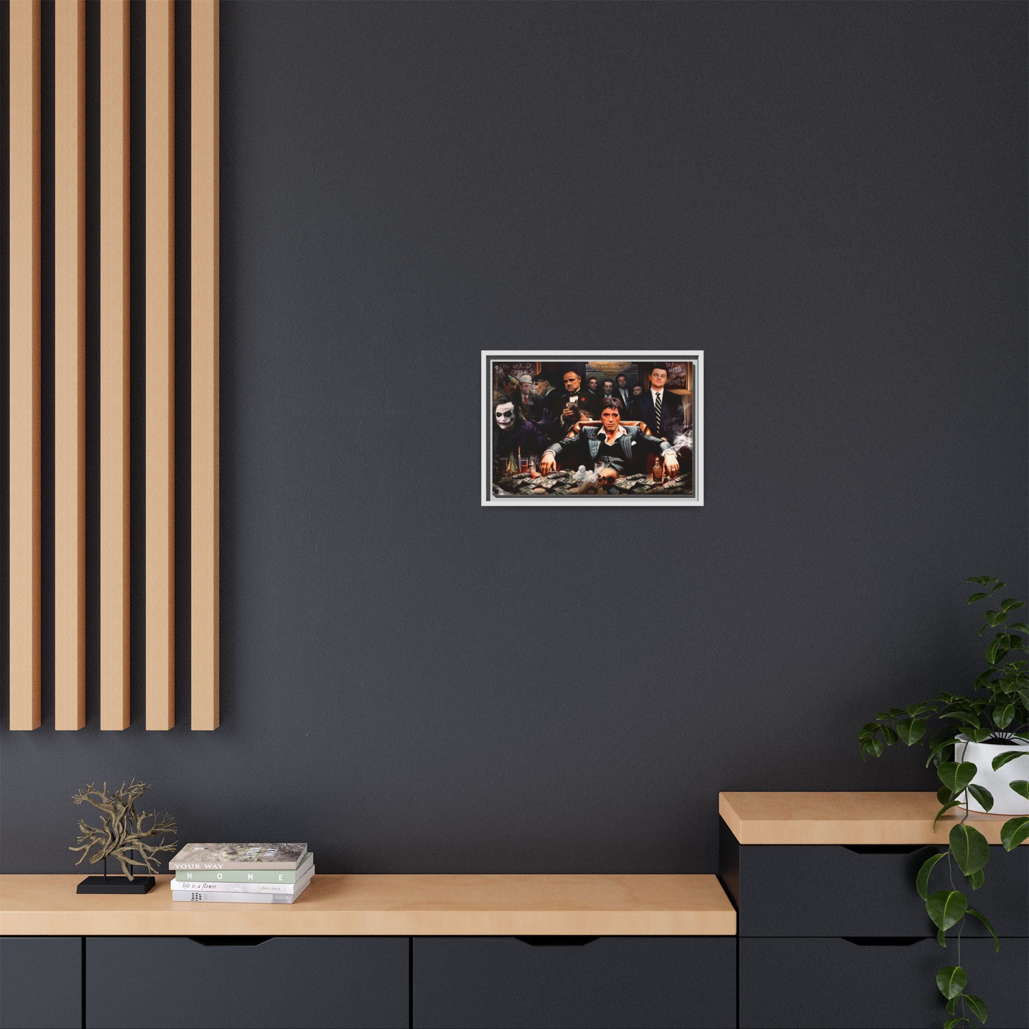 Empire of Shadows: Cinematic Crime Collage, Noir Anthology of Power - Canvas Wall Art