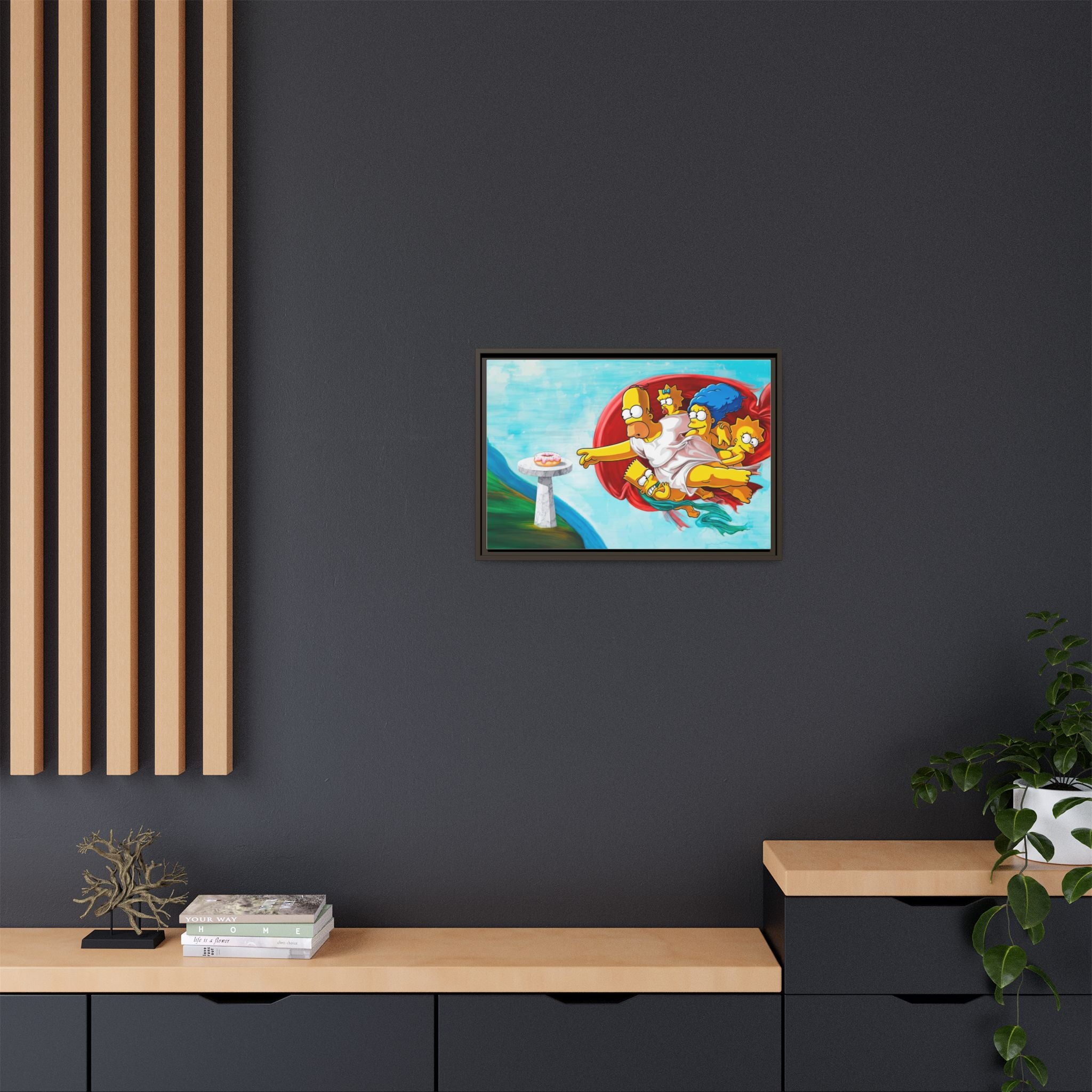 The Simpsons' Last Supper: Pop Culture Parody, Da Vinci Reimagined, Animated Comedy Masterpiece - Canvas Wall Art