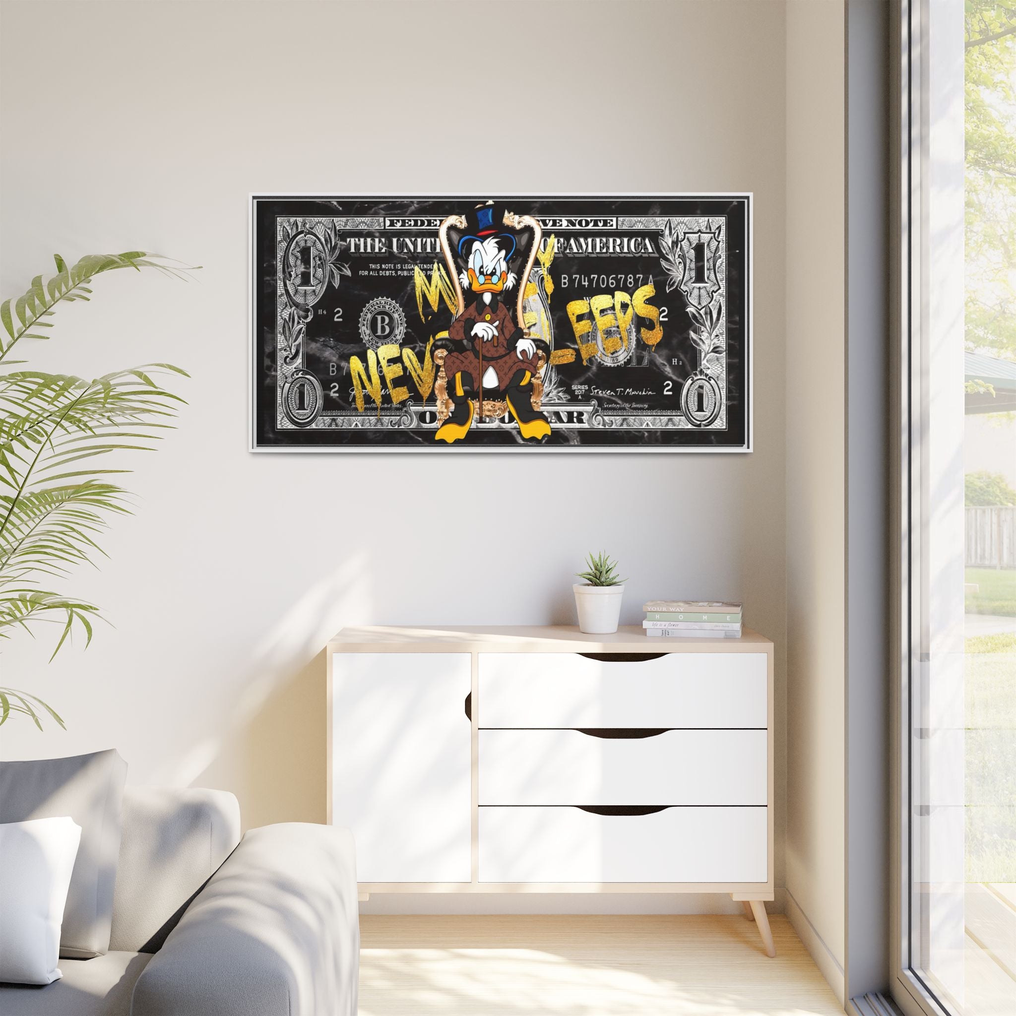 Feds and Feathers: Pop Art Currency Remix, Cartoon Financial Commentary - Canvas Wall Art