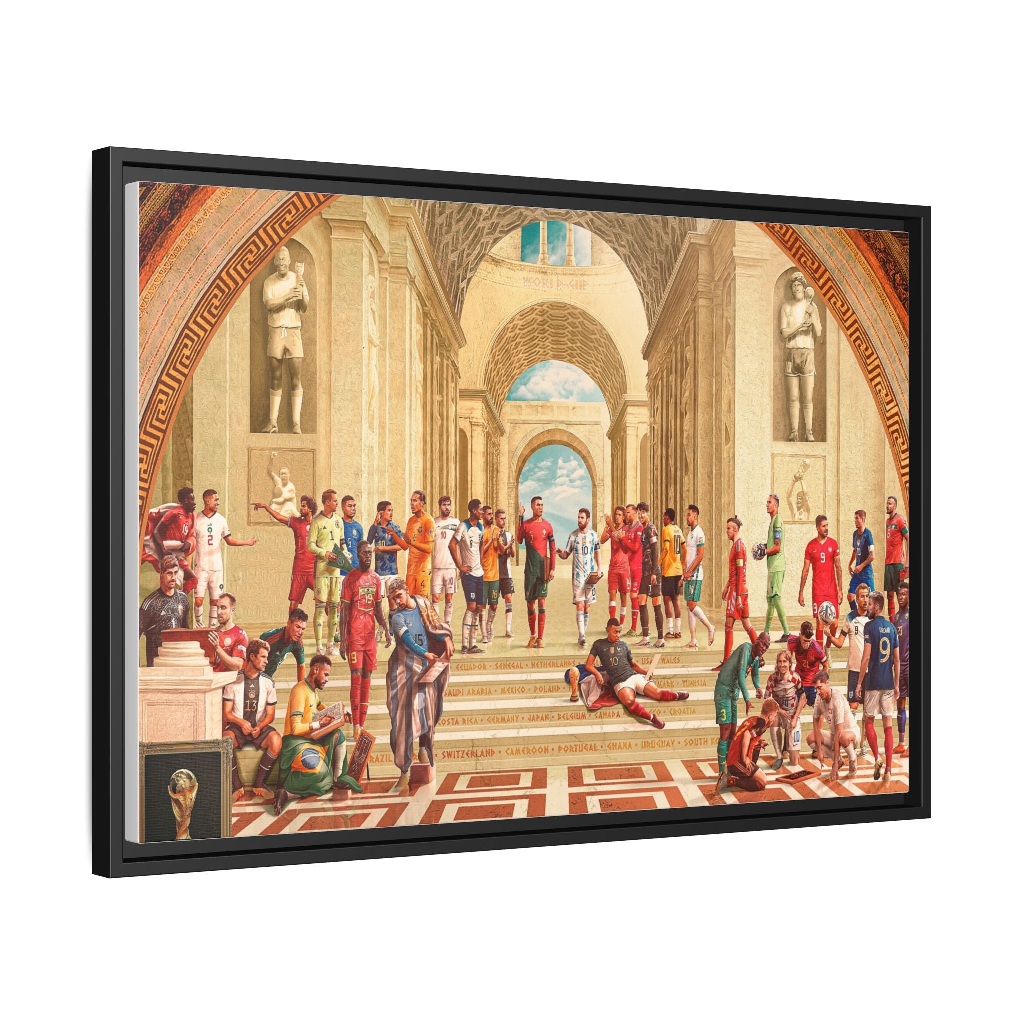 Pantheon of Football Glory: World Cup 2022 Immortalized, Global Soccer Legends Memorialized - Canvas Wall Art