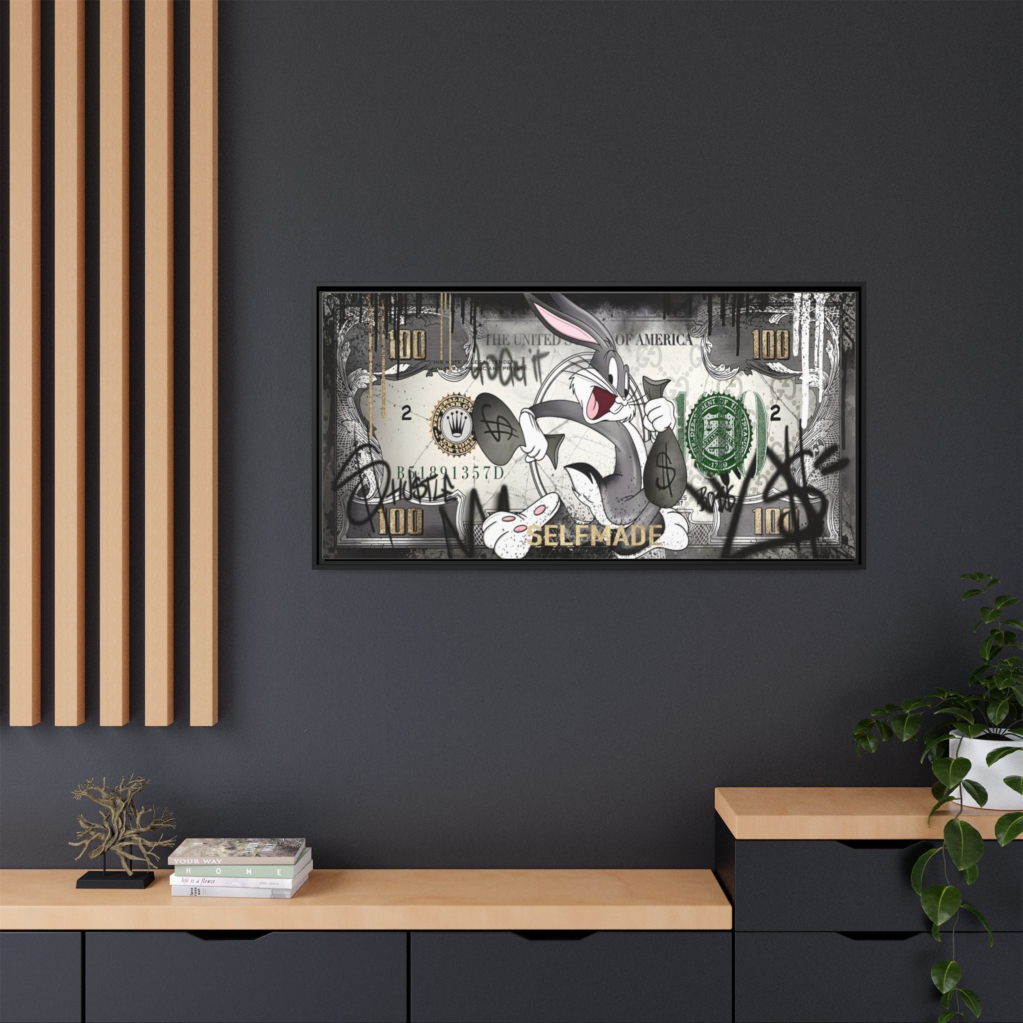Bunny Benjamins: Pop Art Currency Remix, American Dream Iconography - Canvas Wall Art