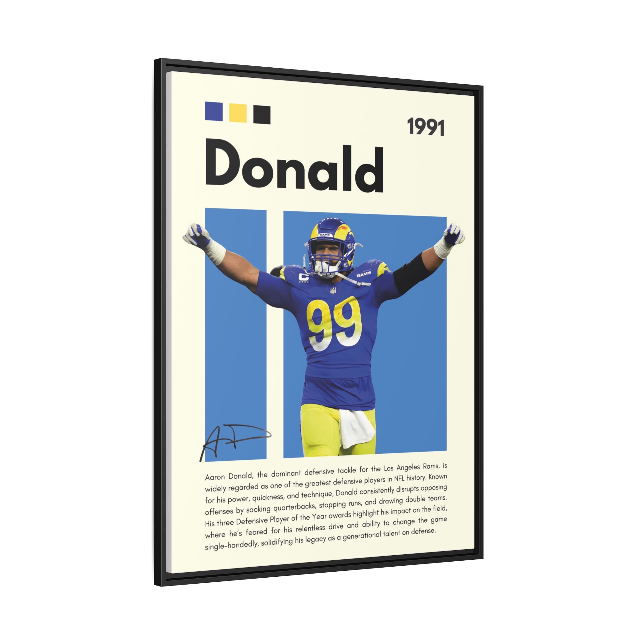 Aaron Donald: Rams Defensive Powerhouse - Canvas Wall Art