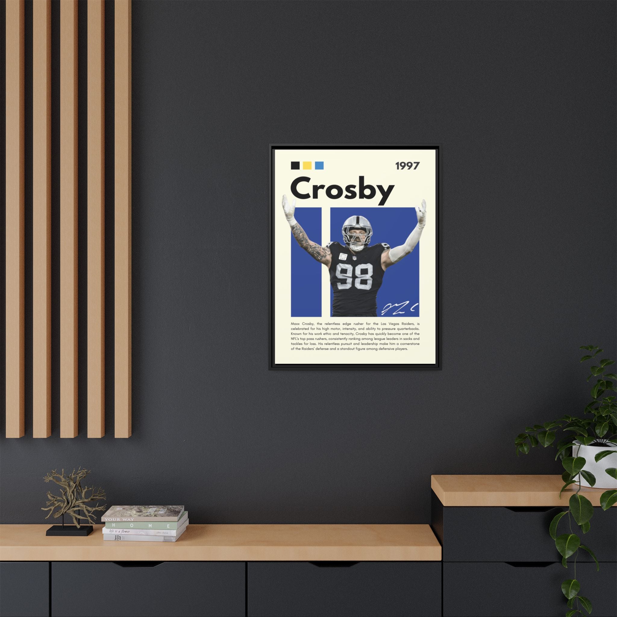 Maxx Crosby: Defensive Dynamo - Canvas Wall Art