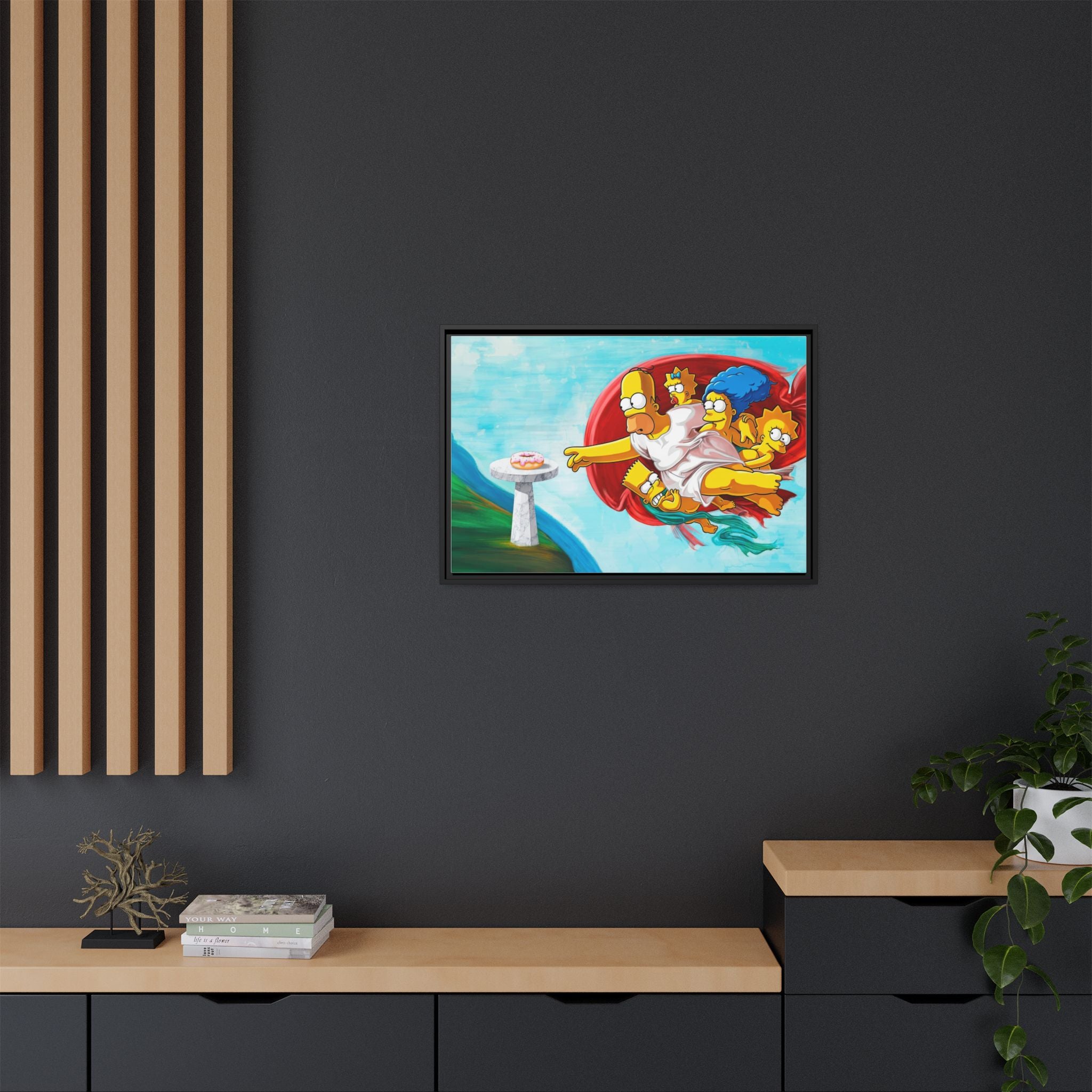 The Simpsons' Last Supper: Pop Culture Parody, Da Vinci Reimagined, Animated Comedy Masterpiece - Canvas Wall Art