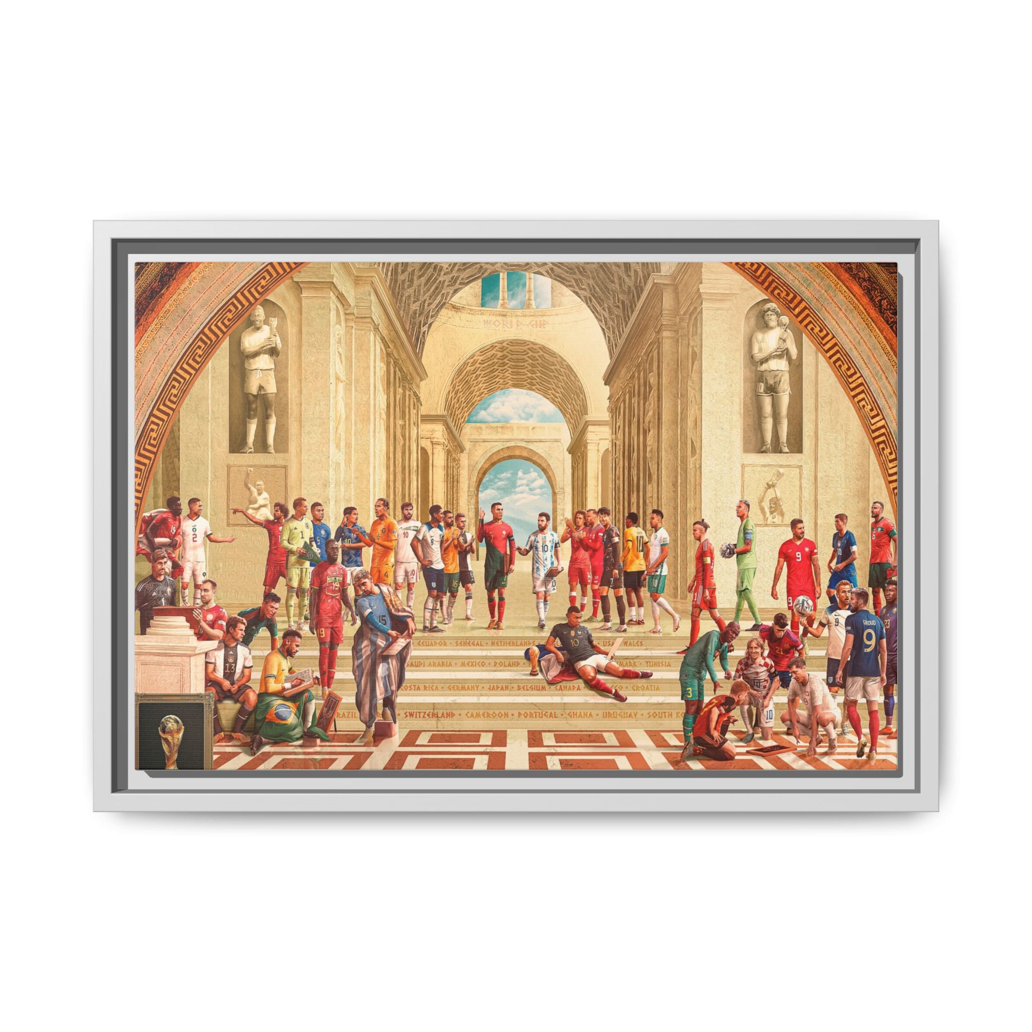 Pantheon of Football Glory: World Cup 2022 Immortalized, Global Soccer Legends Memorialized - Canvas Wall Art