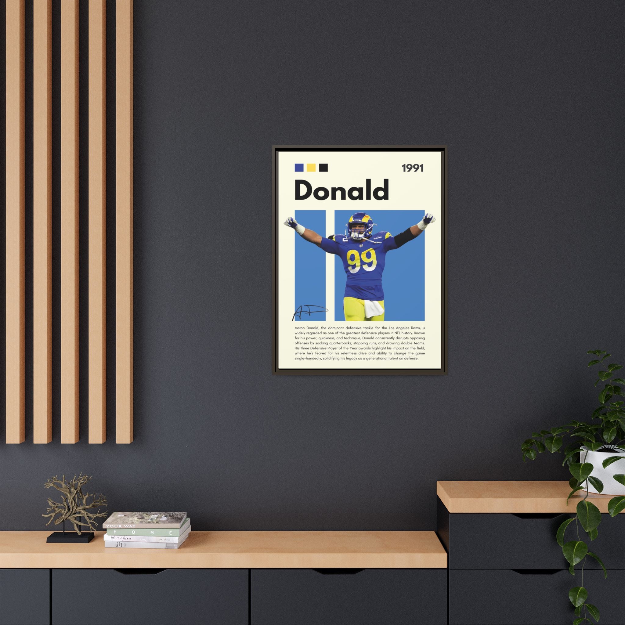 Aaron Donald: Rams Defensive Powerhouse - Canvas Wall Art