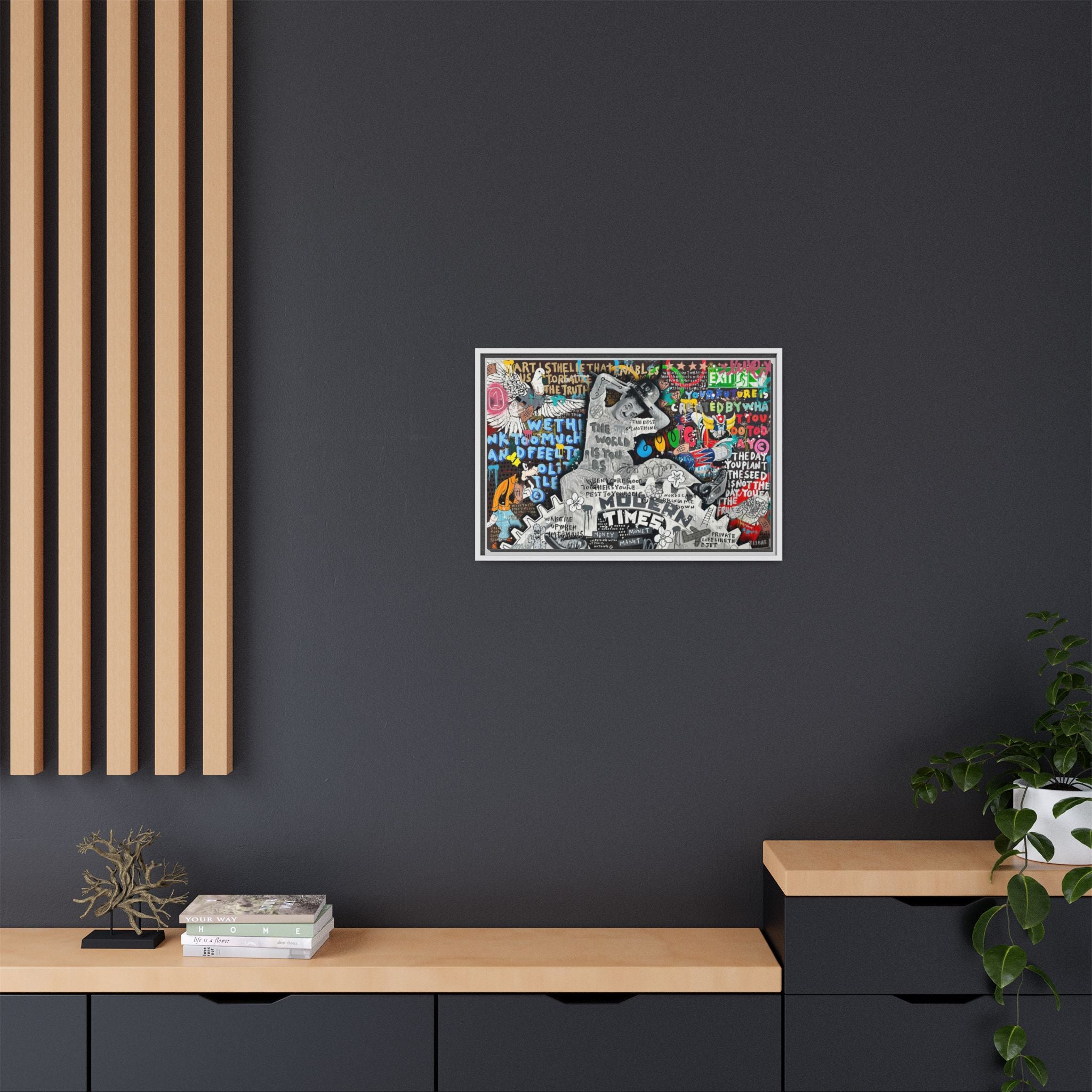 Urban Kaleidoscope: Street Art Fusion, Visual Commentary, Graffiti Narrative - Canvas Wall Art