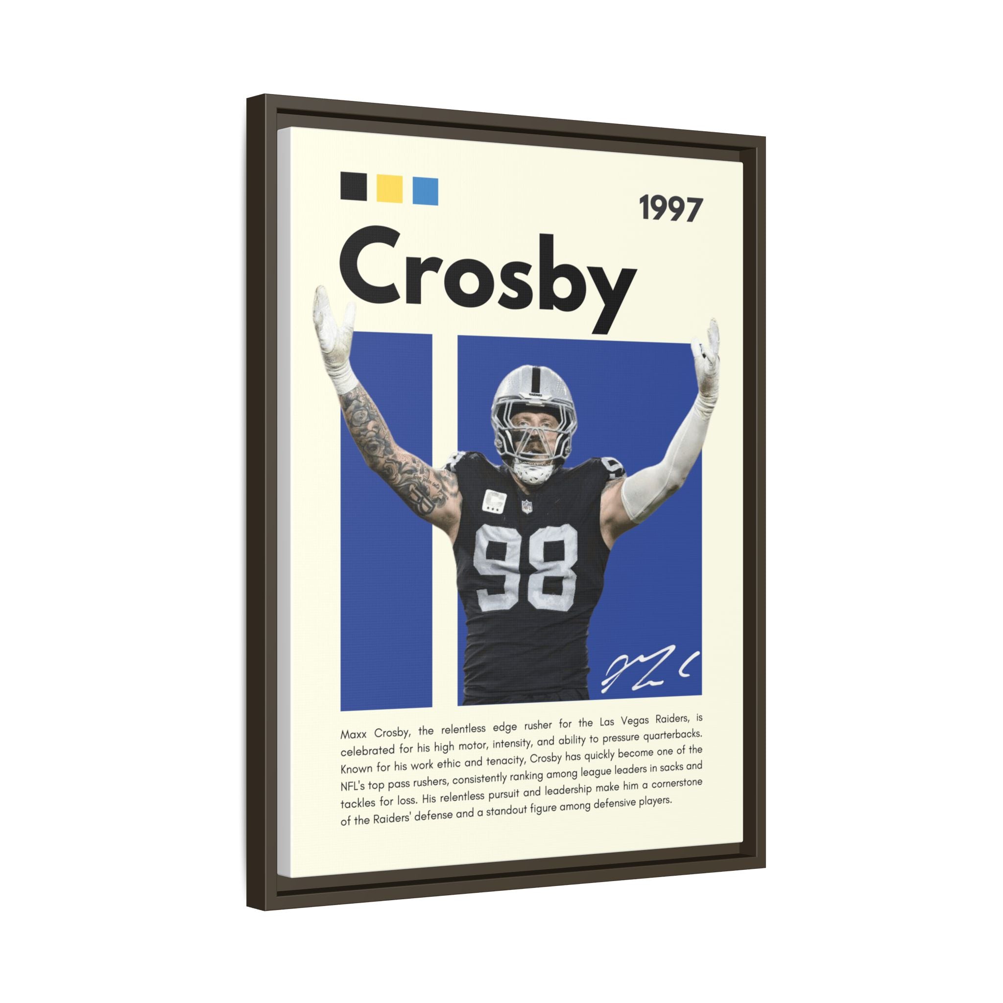 Maxx Crosby: Defensive Dynamo - Canvas Wall Art